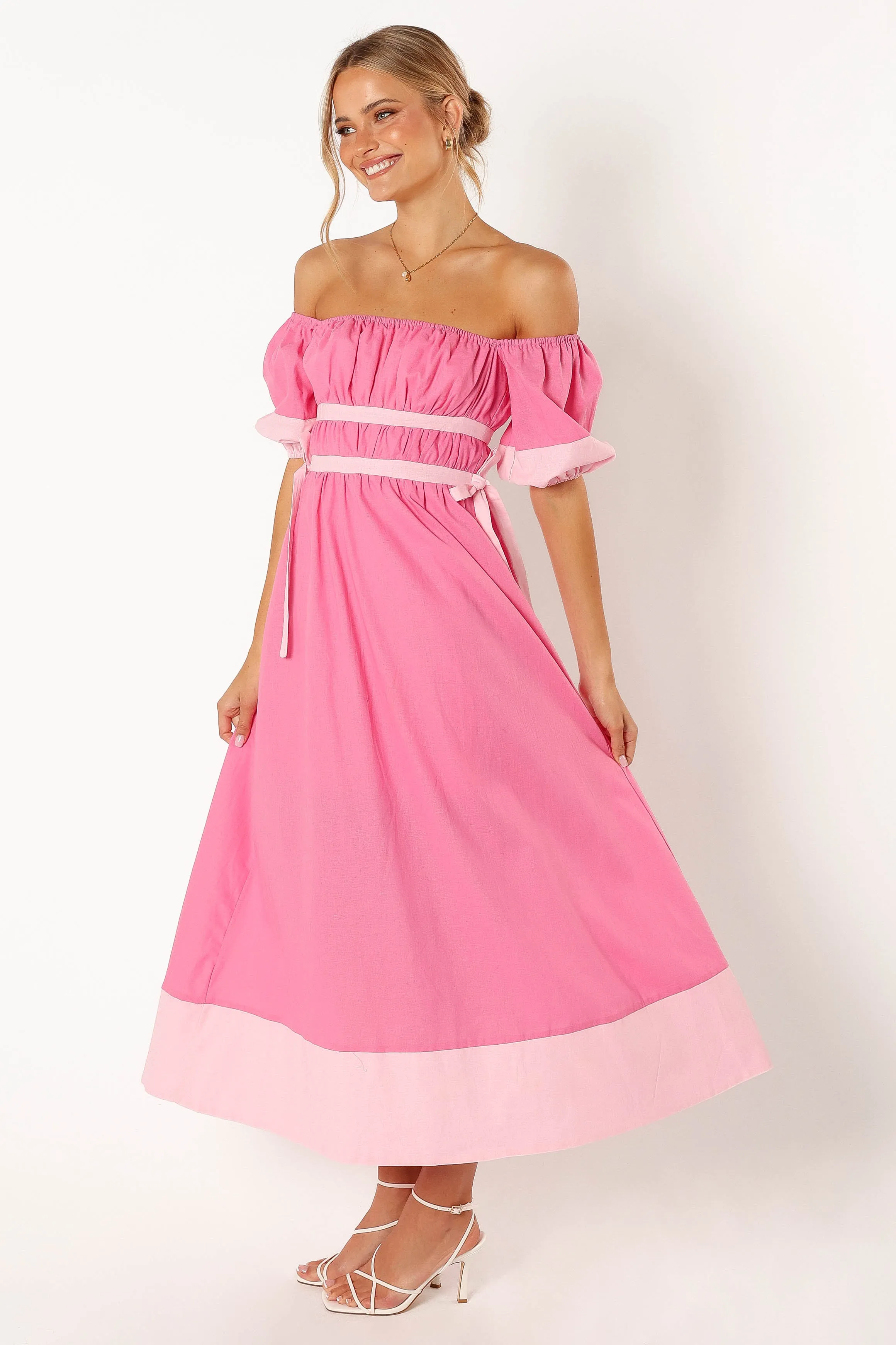 Tailor Off Shoulder Midi Dress - Pink sold by Petal & Pup product image thumbnail 3