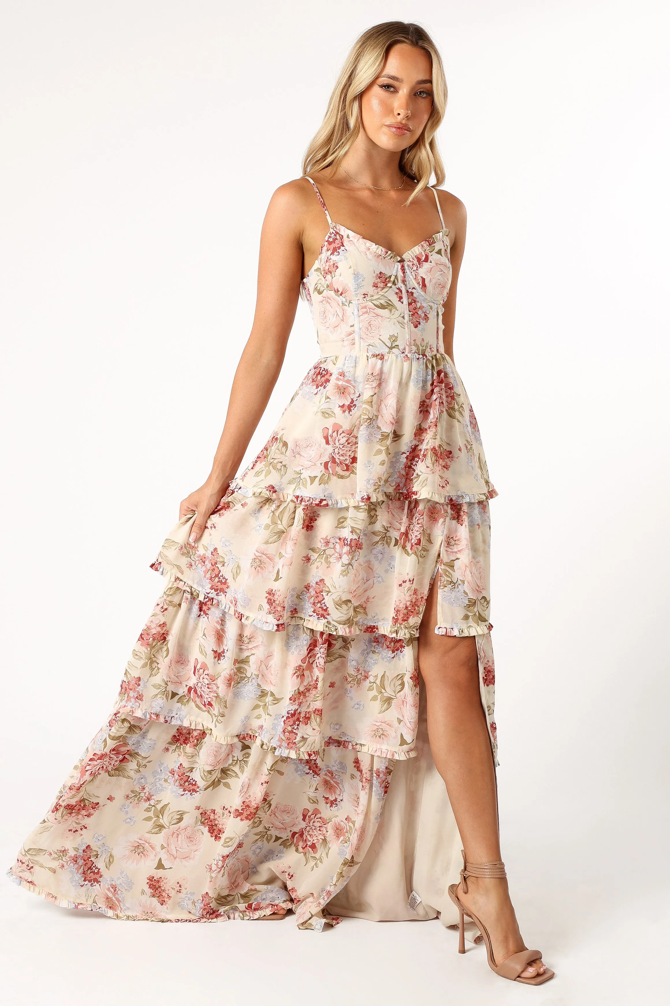 Mito Tiered Maxi Dress - Cream Floral sold by Petal & Pup product image thumbnail 5