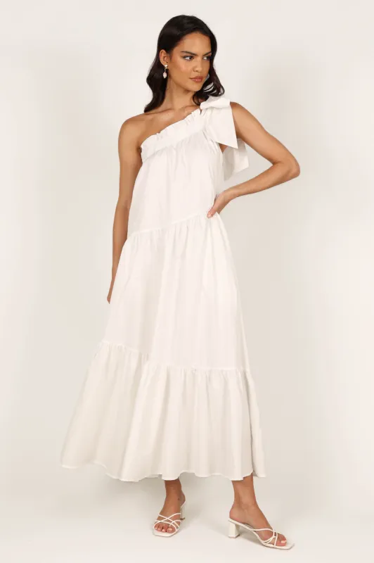 Ava One Shoulder Maxi Dress - White sold by Petal & Pup