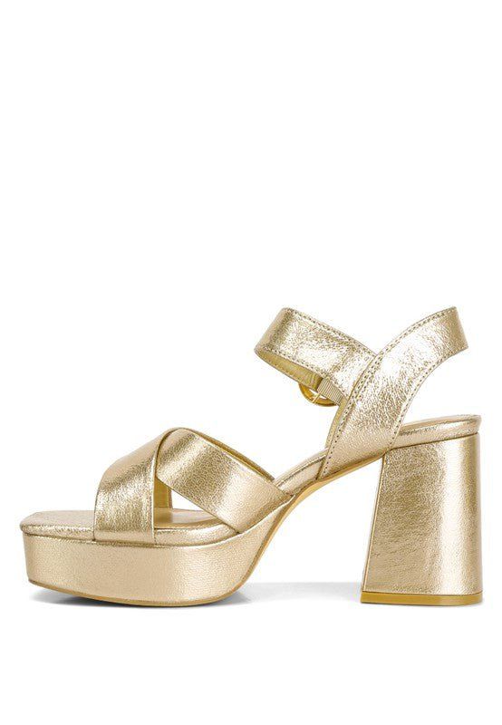 Adore Block Heel Sandals - Gold sold by Petal & Pup product image thumbnail 4
