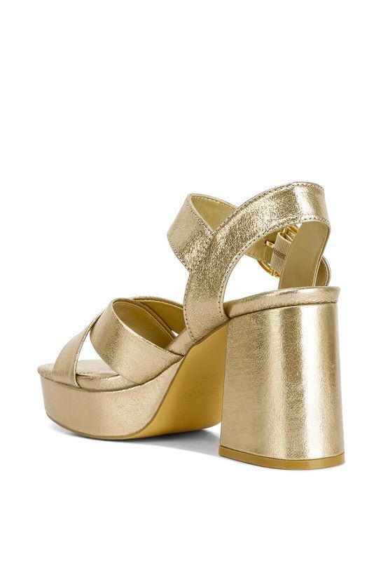 Adore Block Heel Sandals - Gold sold by Petal & Pup product image thumbnail 2