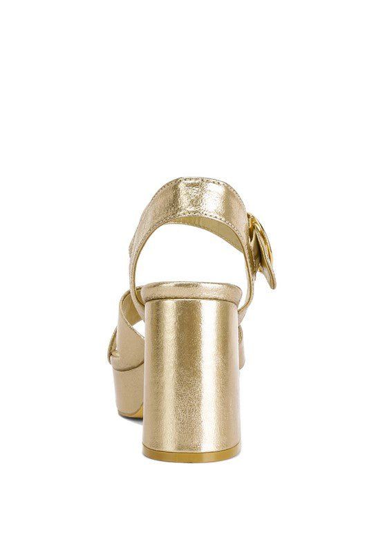 Adore Block Heel Sandals - Gold sold by Petal & Pup product image thumbnail 6