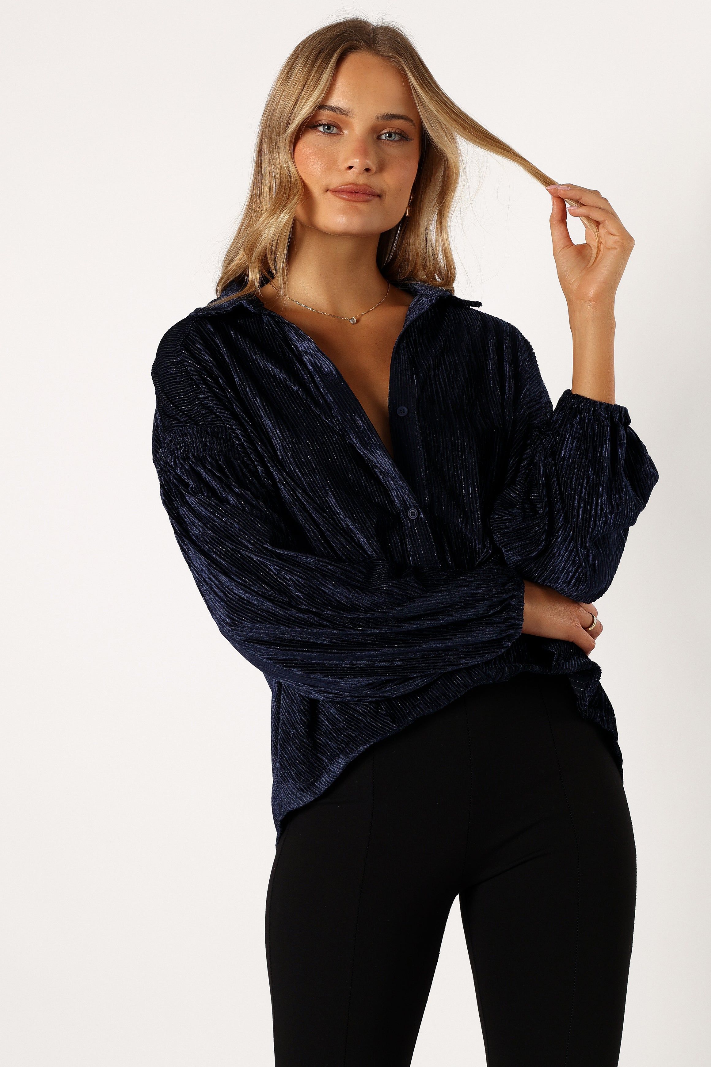 Cadence Long Sleeve Top - Navy sold by Petal & Pup product image thumbnail 2