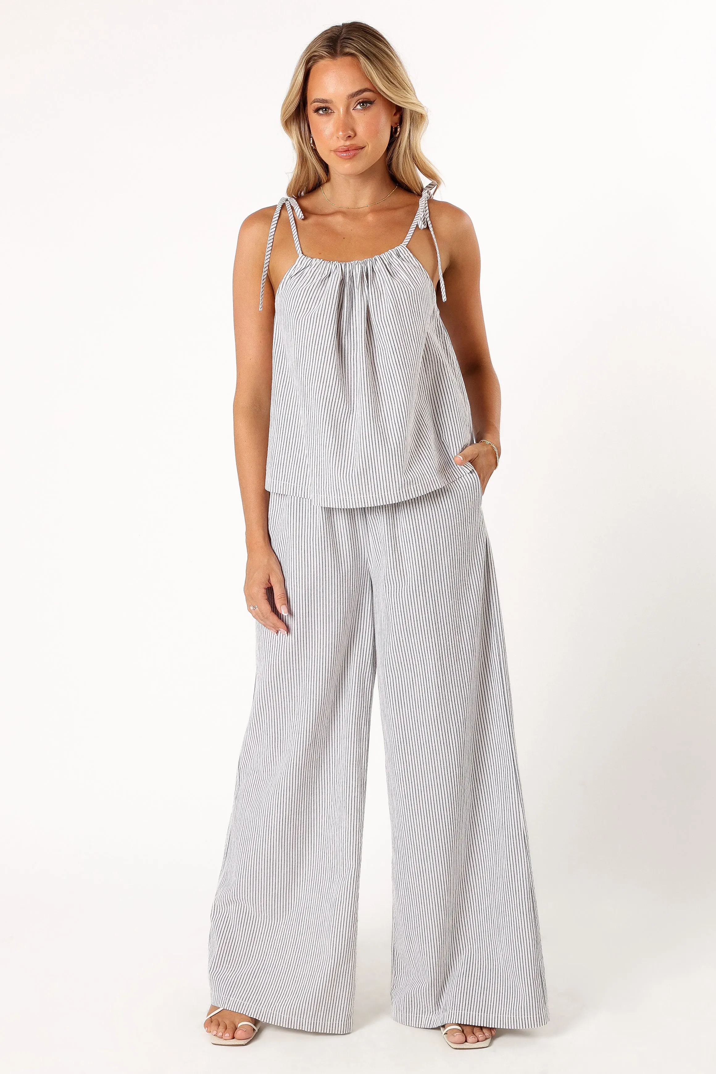 Savanna Striped Pants - White sold by Petal & Pup product image thumbnail 3