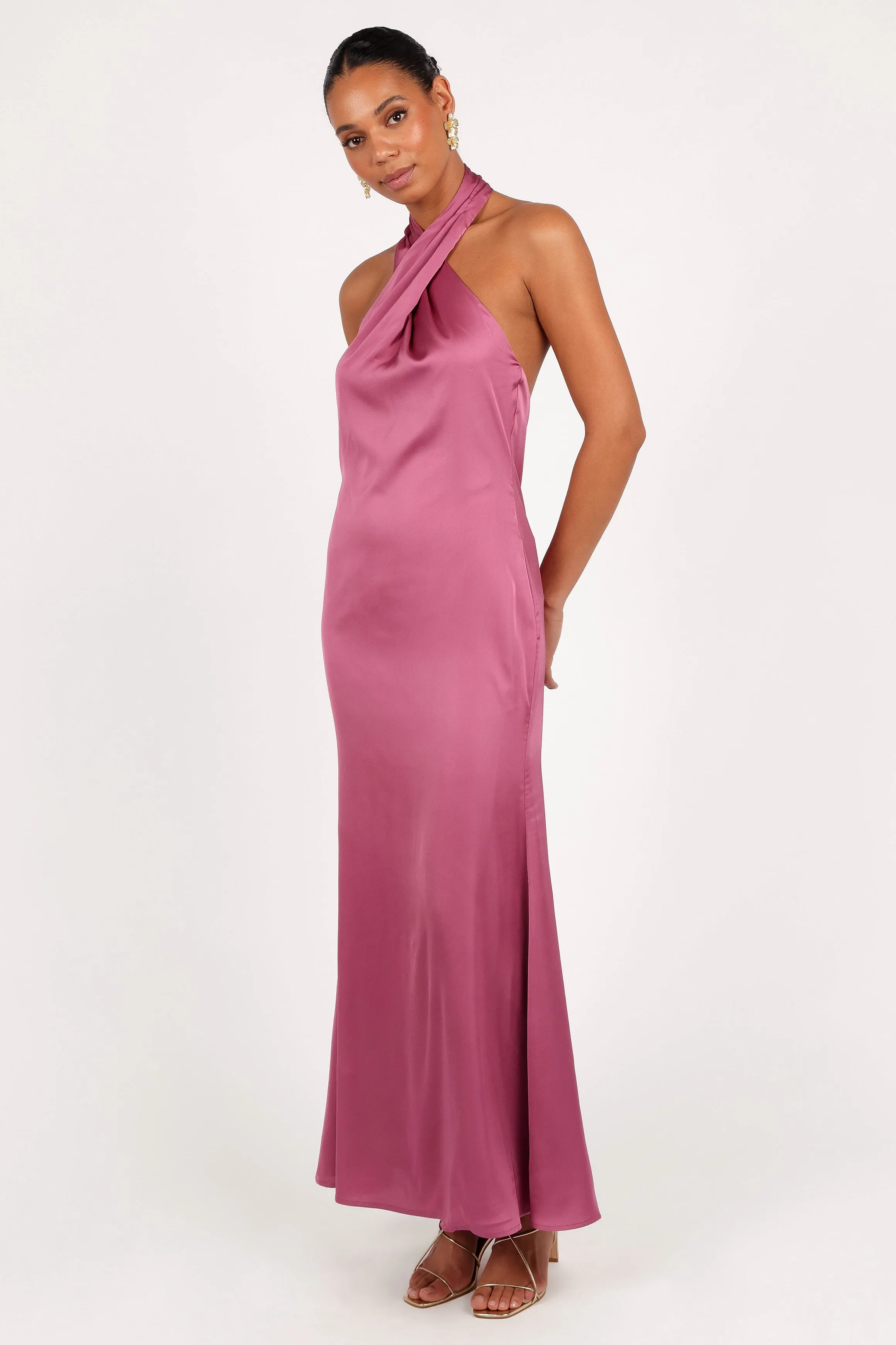 Mila Halterneck Maxi Dress - Dark Rose sold by Petal & Pup product image thumbnail 4