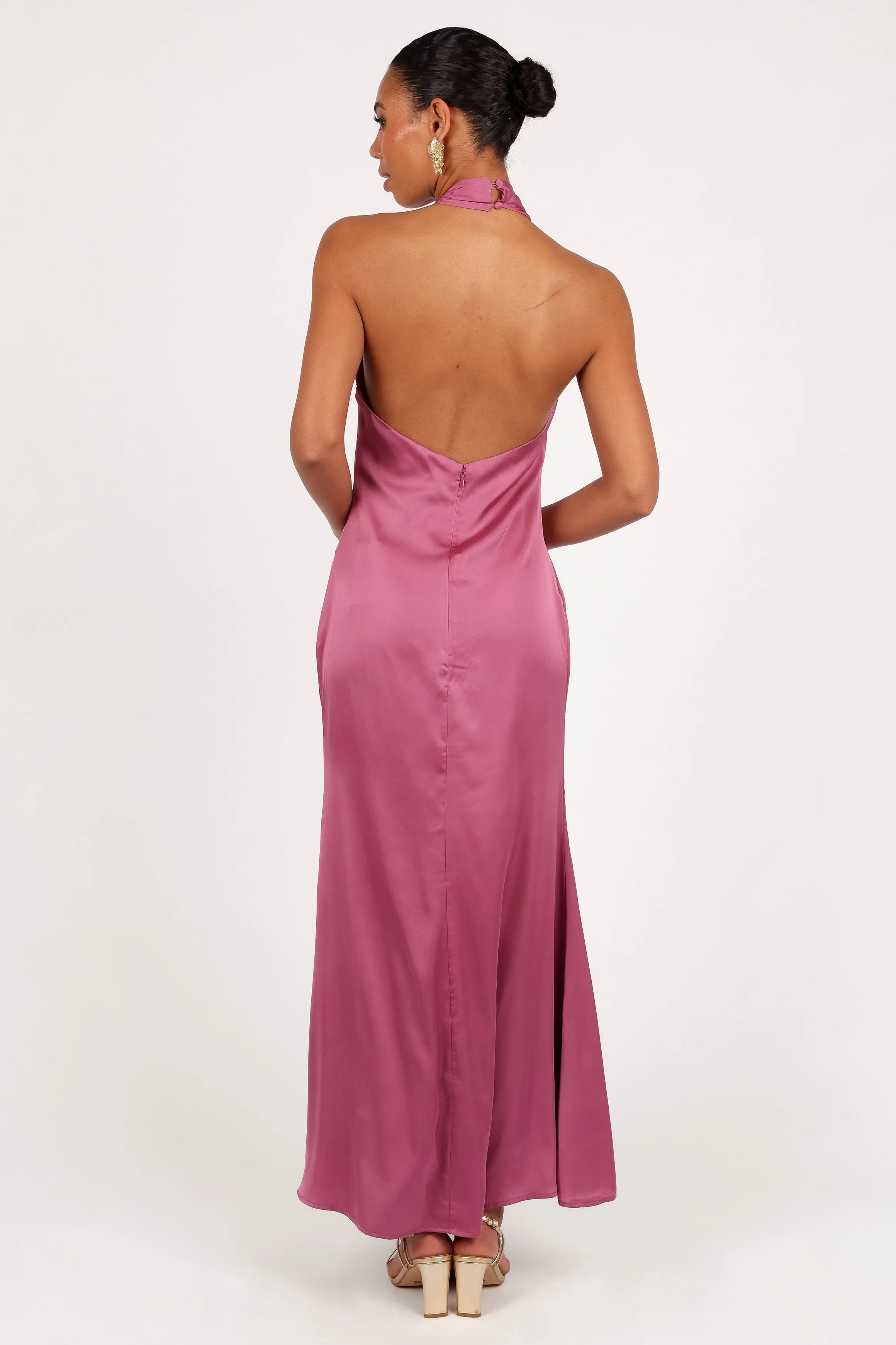 Mila Halterneck Maxi Dress - Dark Rose sold by Petal & Pup product image thumbnail 5
