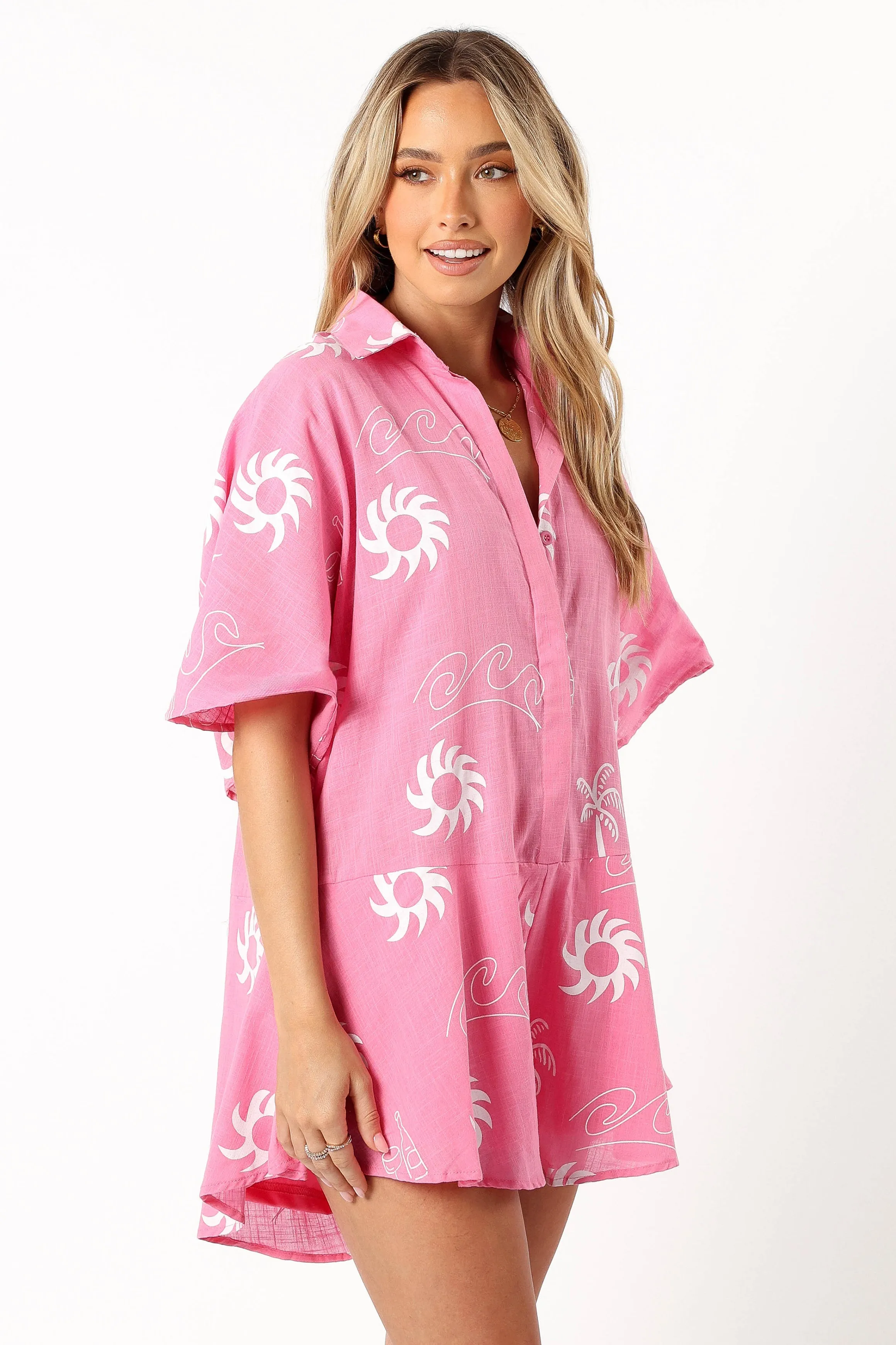 Sebastian Romper - Pink White sold by Petal & Pup product image thumbnail 5