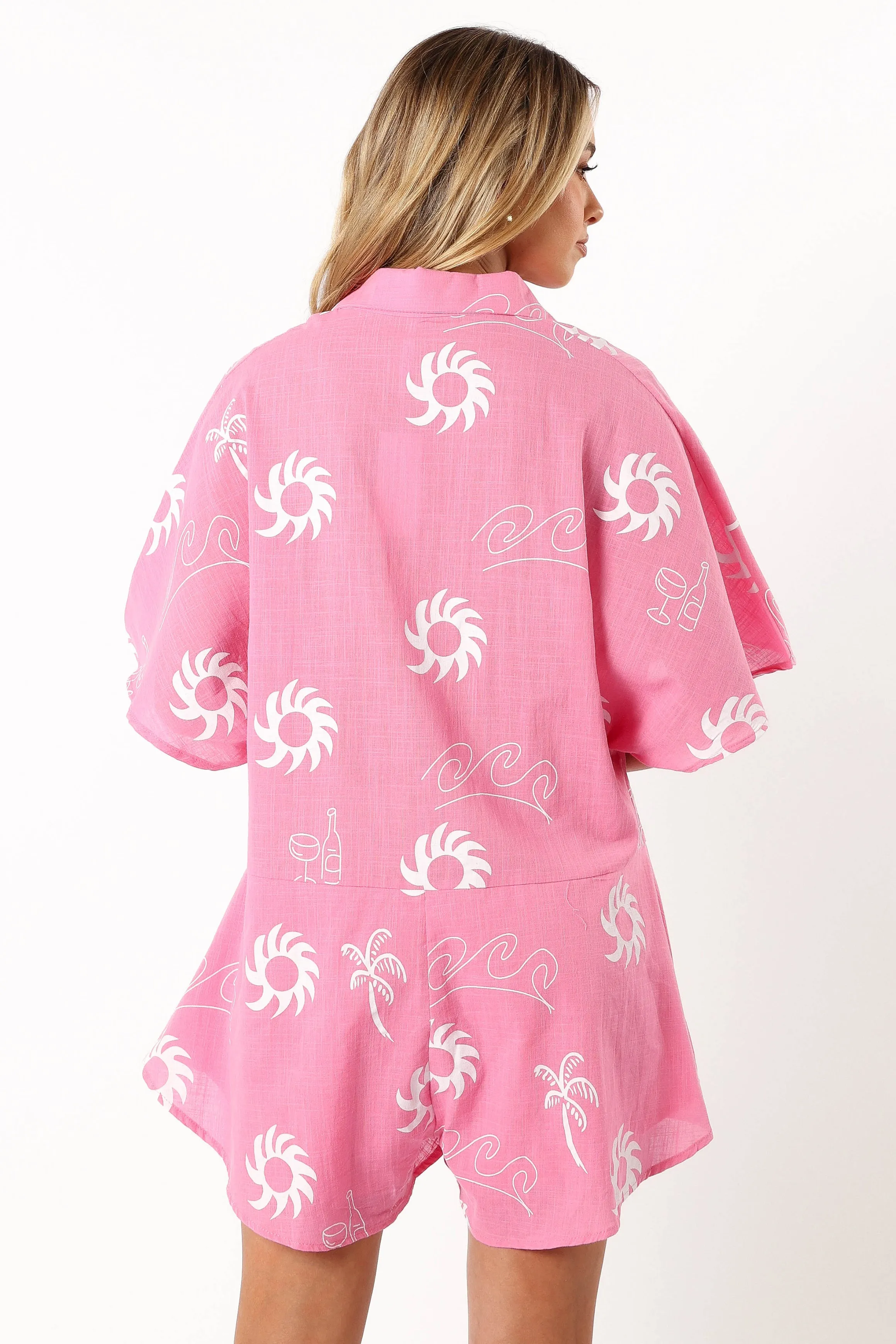 Sebastian Romper - Pink White sold by Petal & Pup product image thumbnail 4