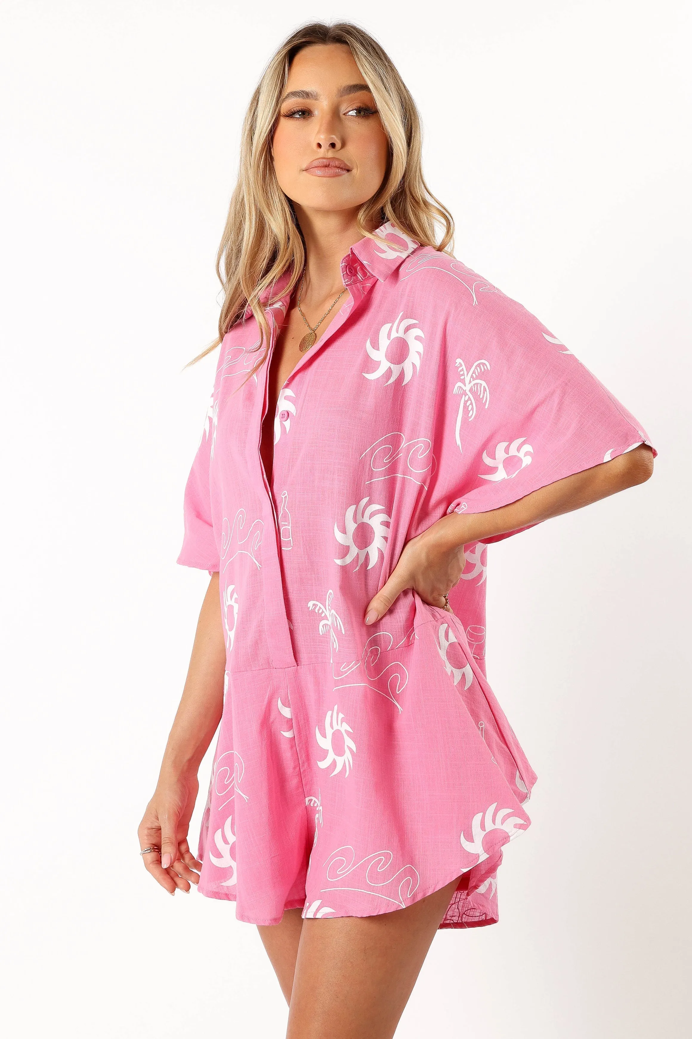 Sebastian Romper - Pink White sold by Petal & Pup product image thumbnail 3