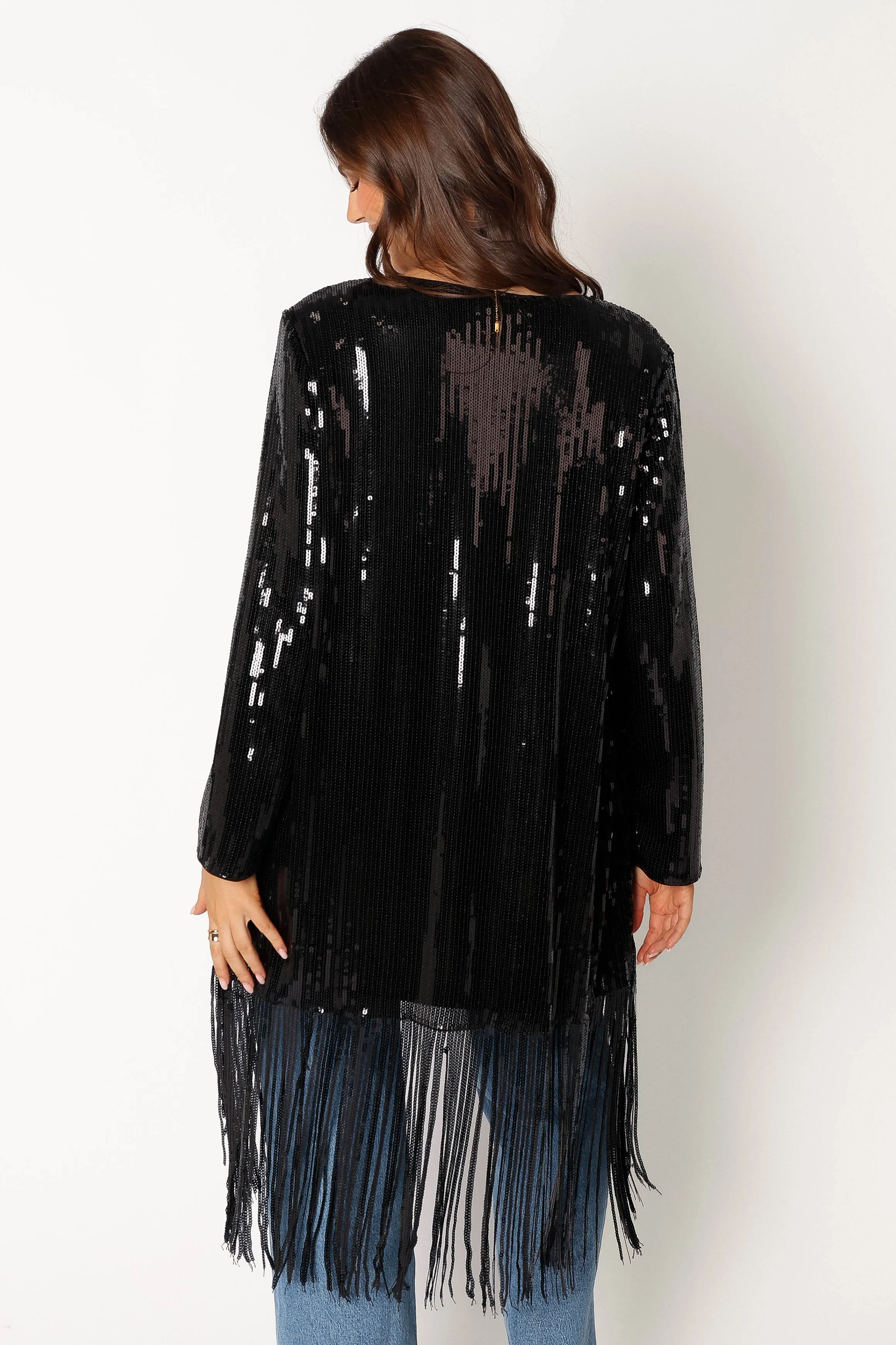 Miriam Sequin Fringe Duster - Black sold by Petal & Pup product image thumbnail 5