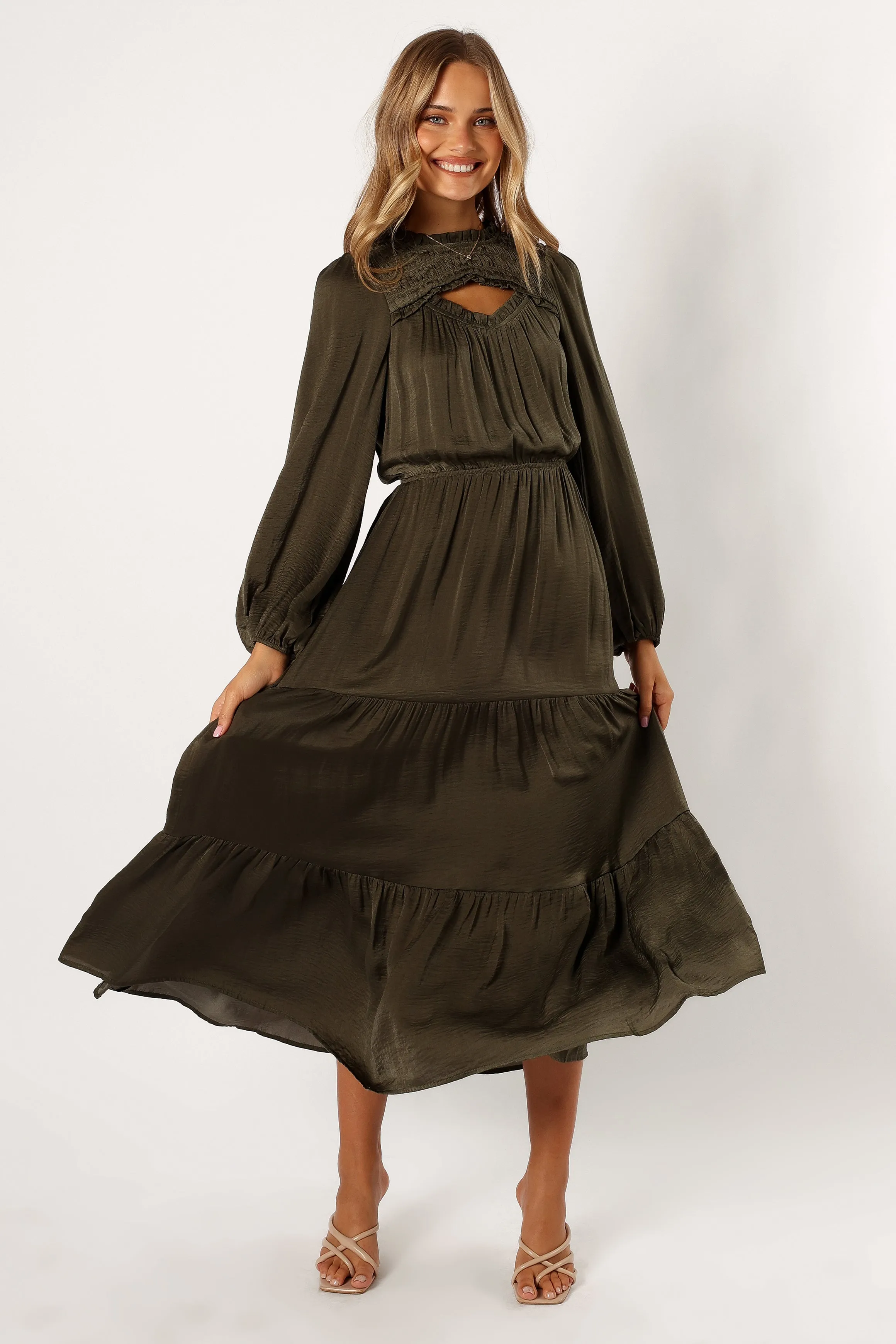 Suella Long Sleeve Maxi Dress - Olive sold by Petal & Pup product image thumbnail 2