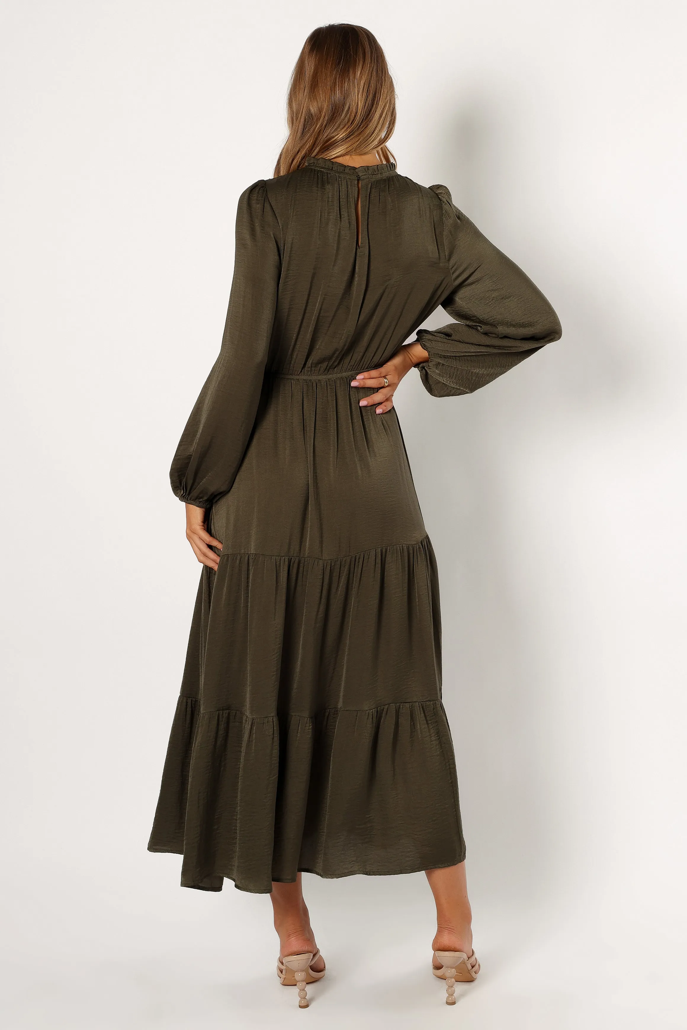 Suella Long Sleeve Maxi Dress - Olive sold by Petal & Pup product image thumbnail 4