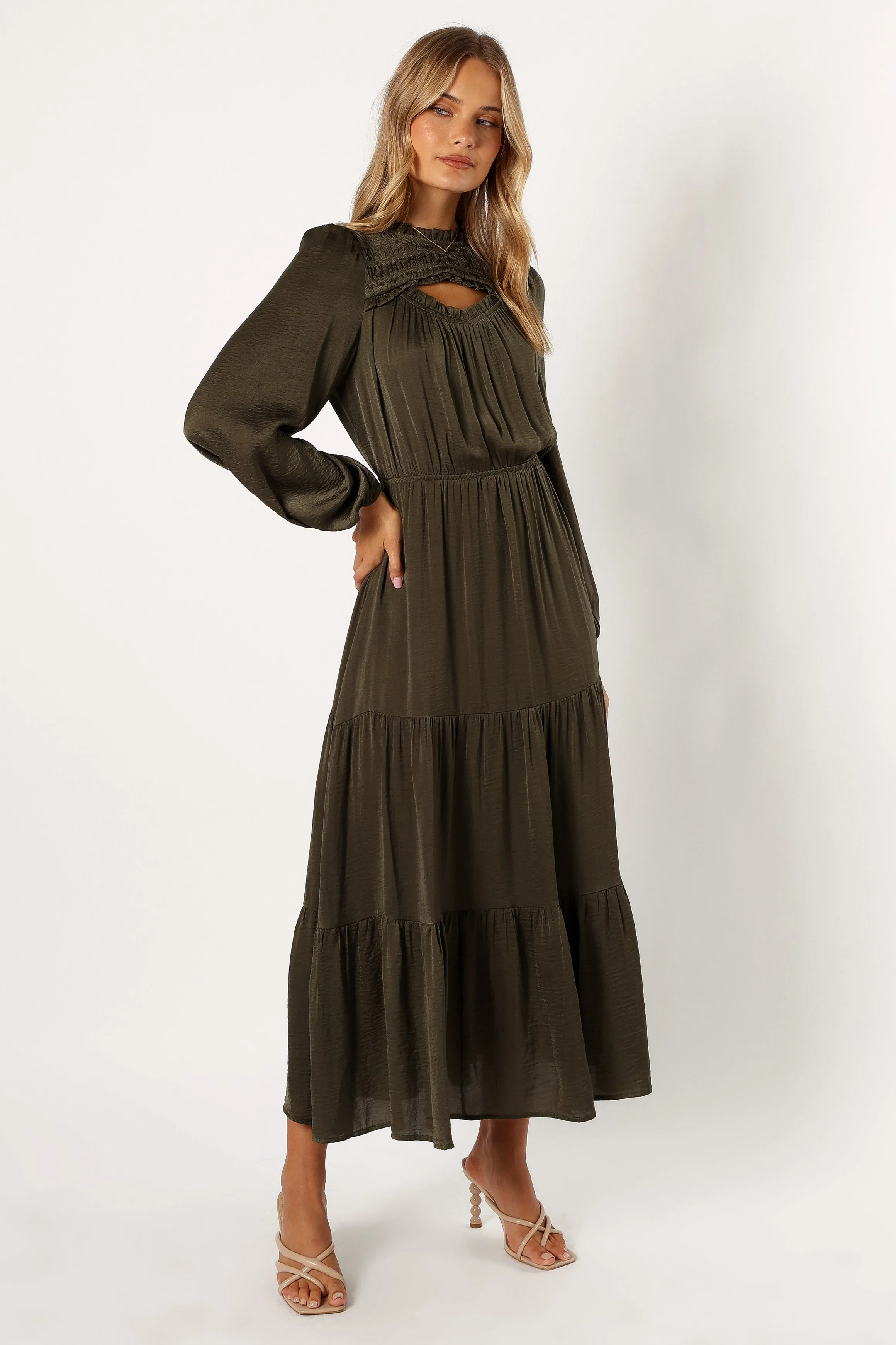 Suella Long Sleeve Maxi Dress - Olive sold by Petal & Pup product image thumbnail 5