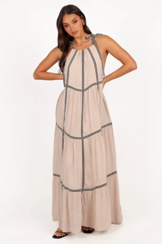 Volina Maxi Dress - Light Taupe sold by Petal & Pup