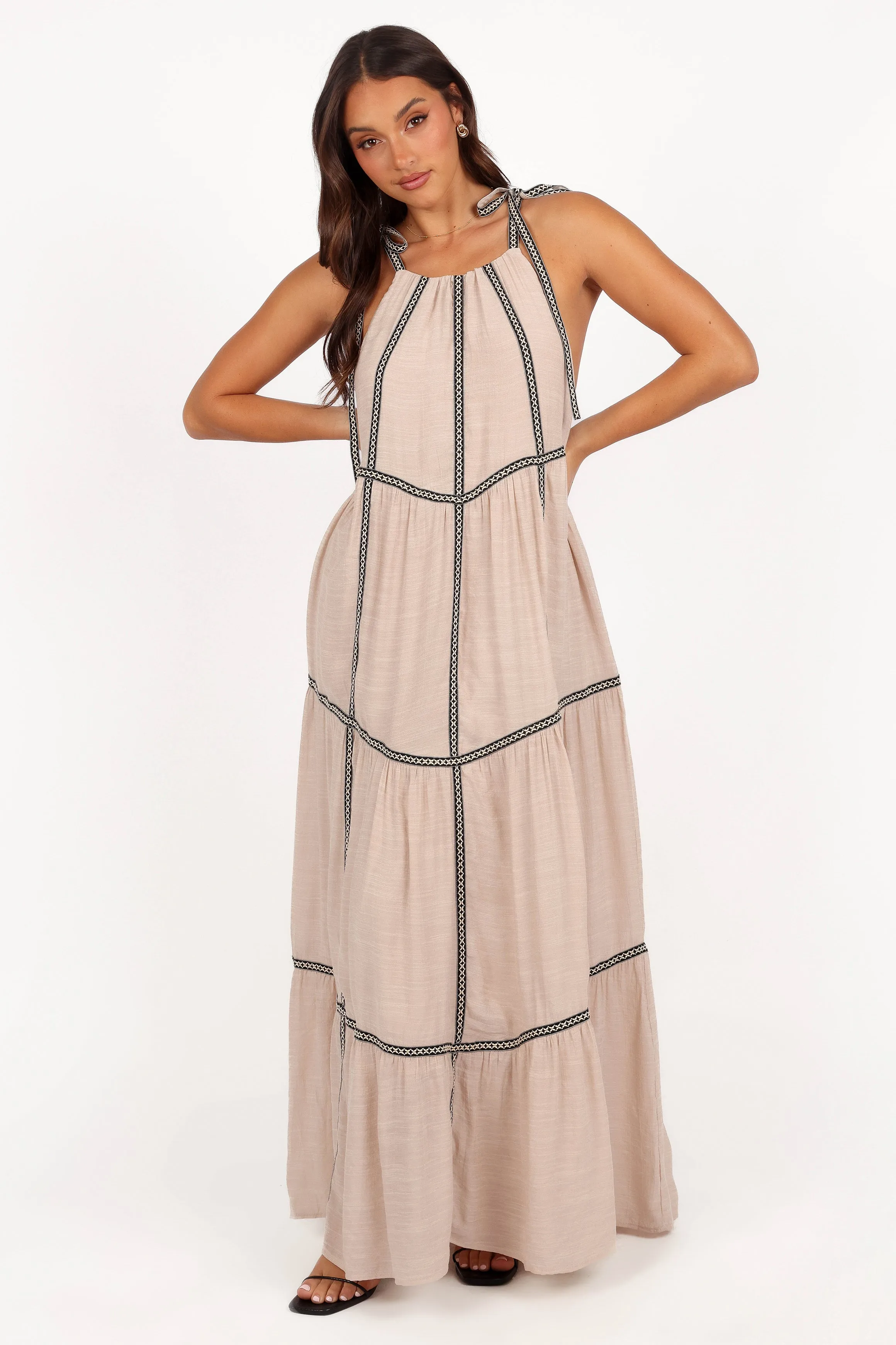 Volina Maxi Dress - Light Taupe sold by Petal & Pup
