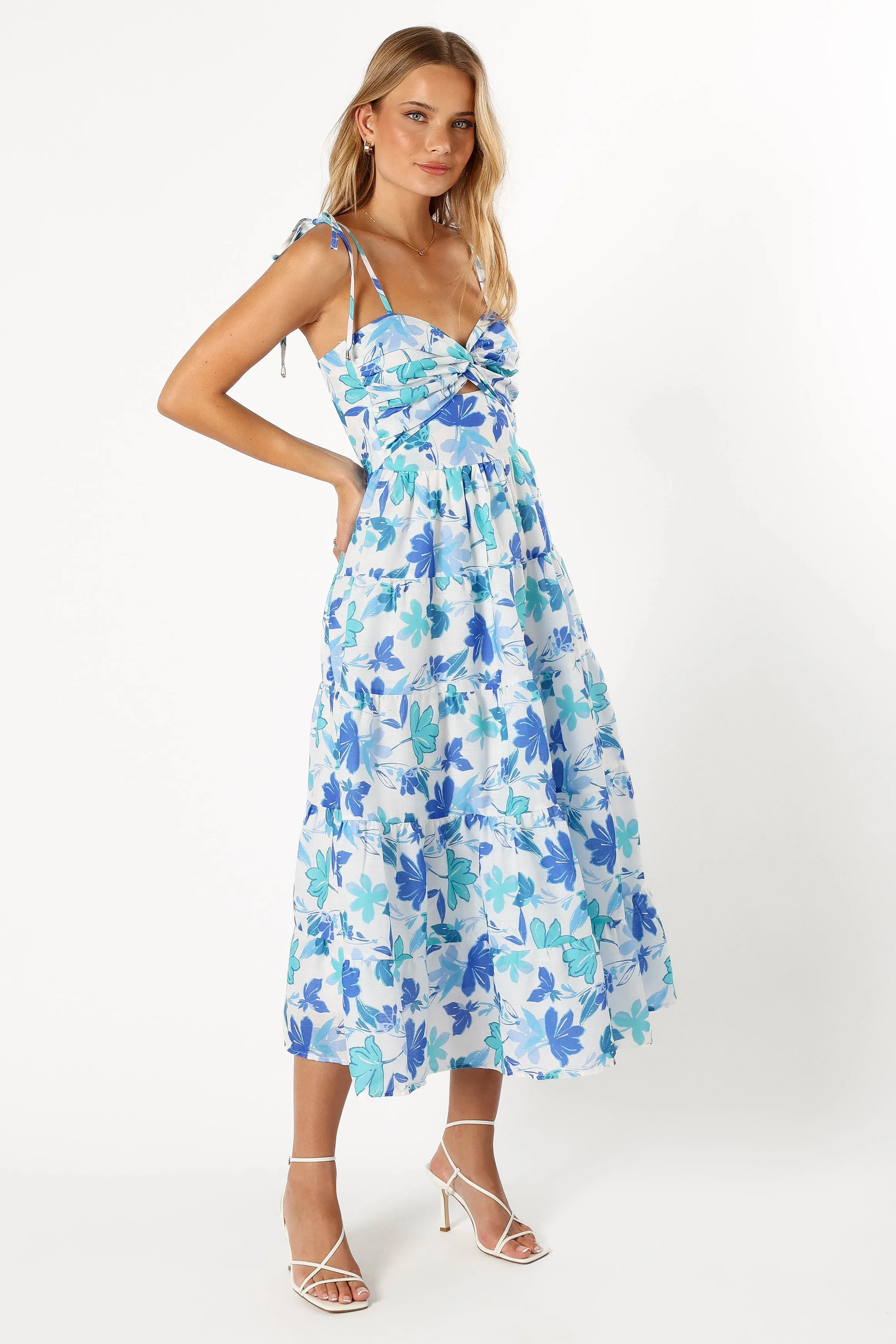 Lulu Cut Out Maxi Dress - Blue Floral sold by Petal & Pup product image thumbnail 5