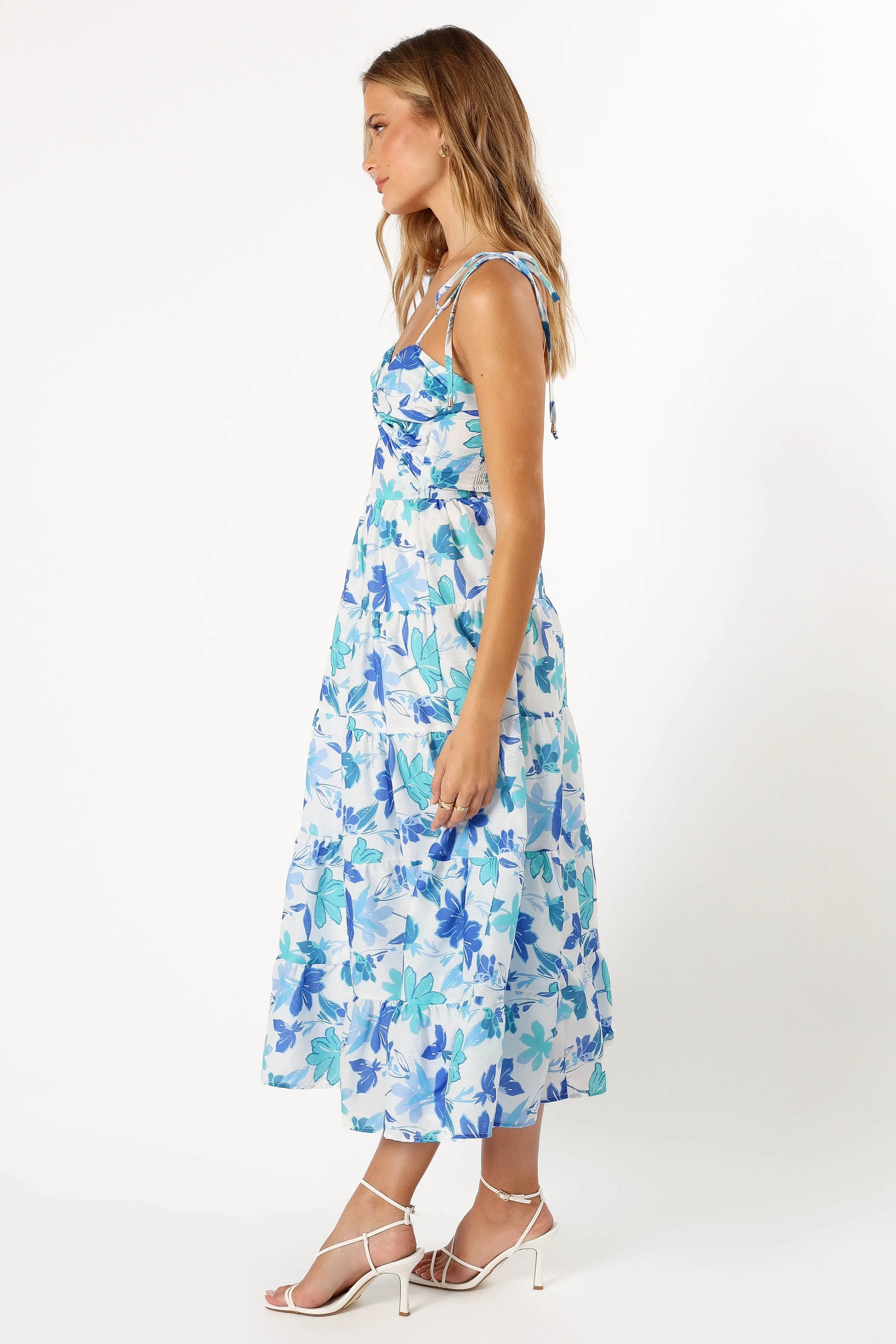 Lulu Cut Out Maxi Dress - Blue Floral sold by Petal & Pup product image thumbnail 3