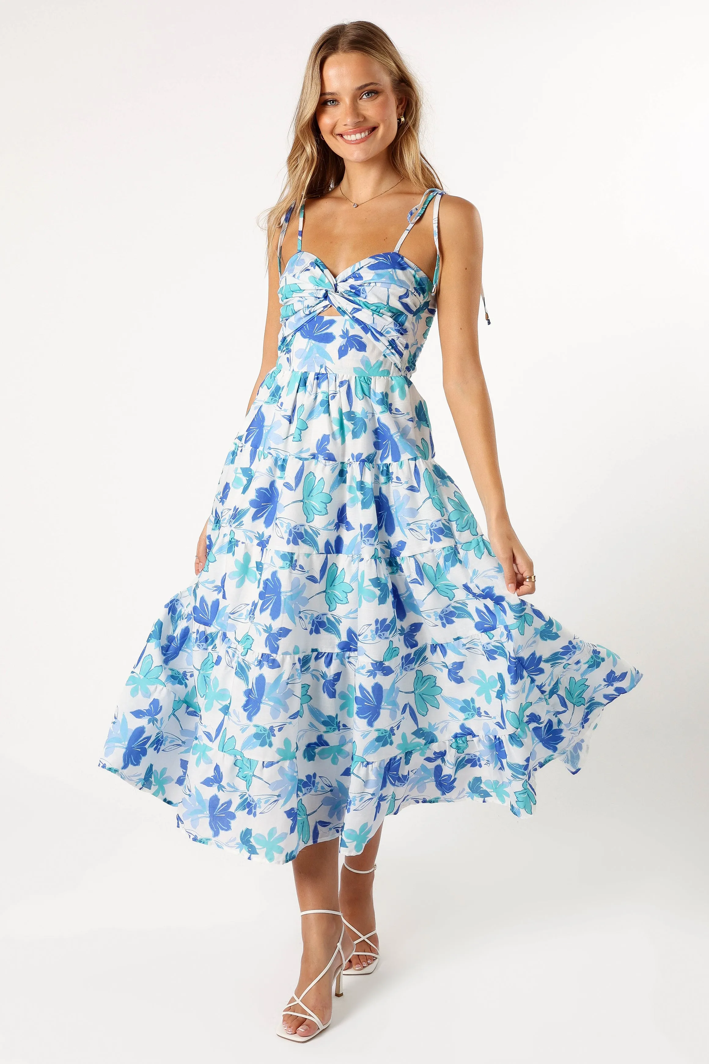 Lulu Cut Out Maxi Dress - Blue Floral sold by Petal & Pup product image thumbnail 2