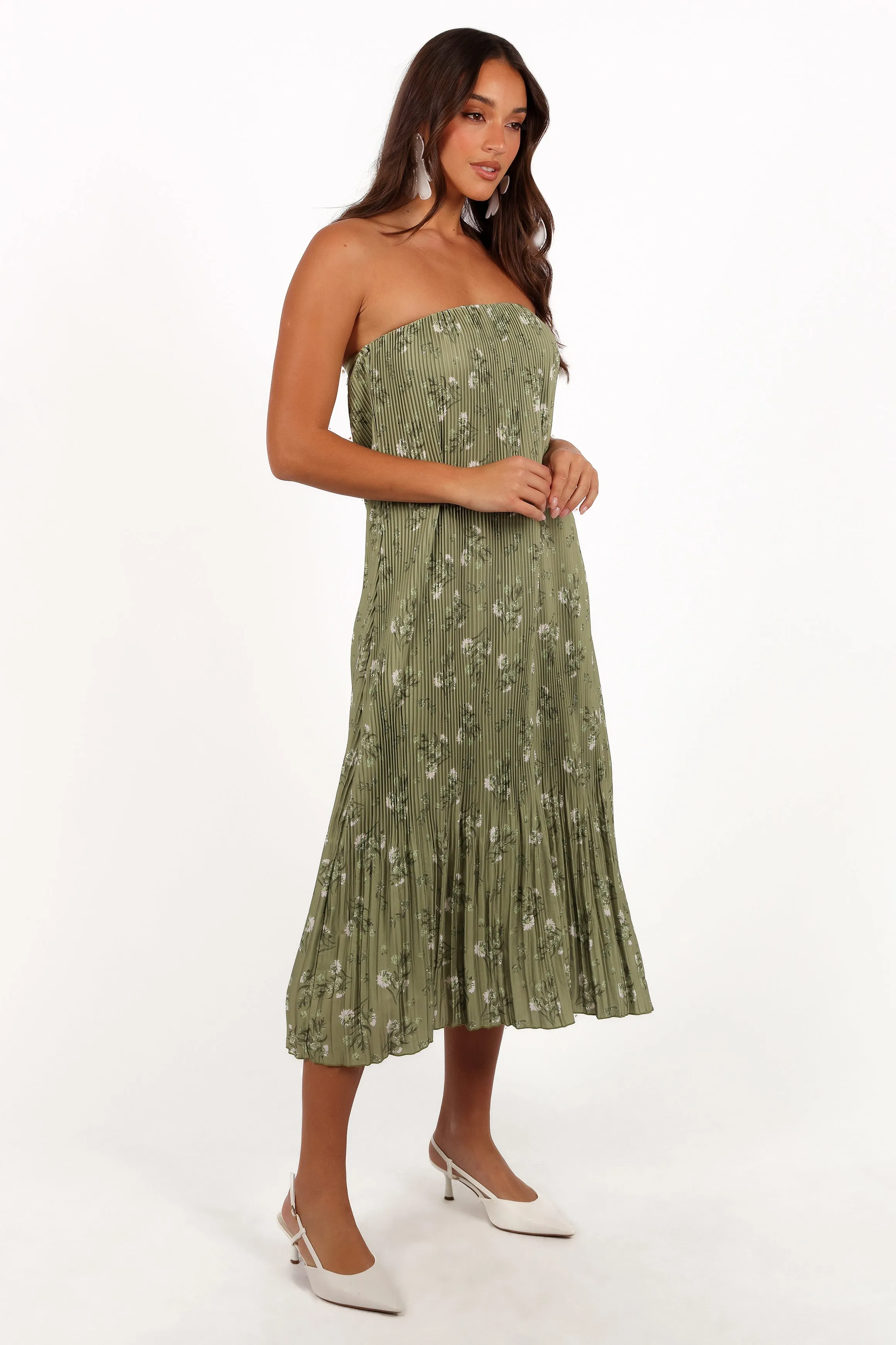 Sylvie Strapless Midi Dress - Sage Botanical sold by Petal & Pup product image thumbnail 5