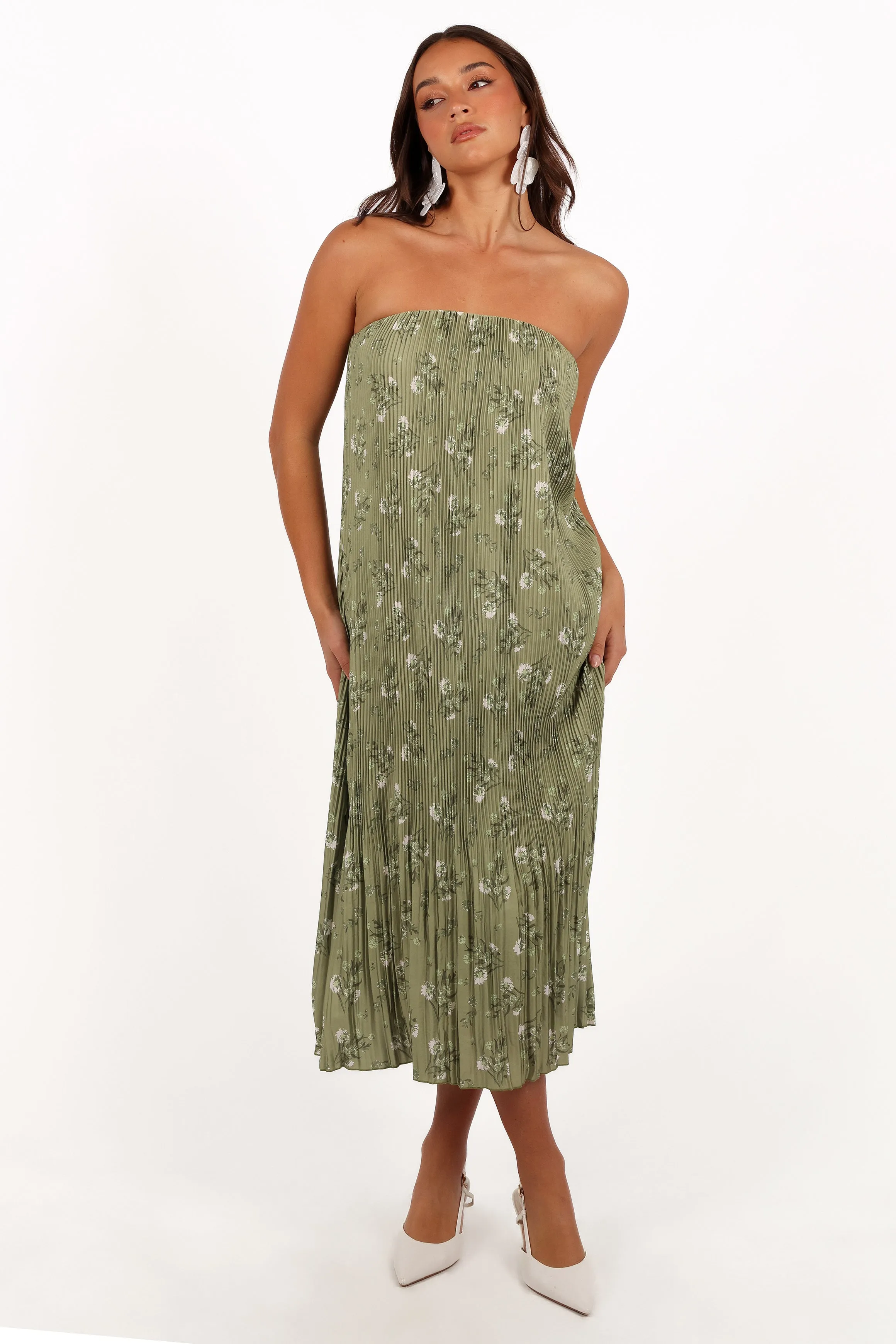 Sylvie Strapless Midi Dress - Sage Botanical sold by Petal & Pup product image thumbnail 3