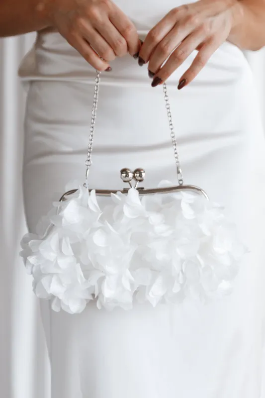 Mon Amour Floral Clutch - White sold by Petal & Pup