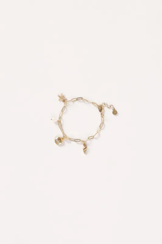 Alice Charm Bracelet - Gold sold by Petal & Pup