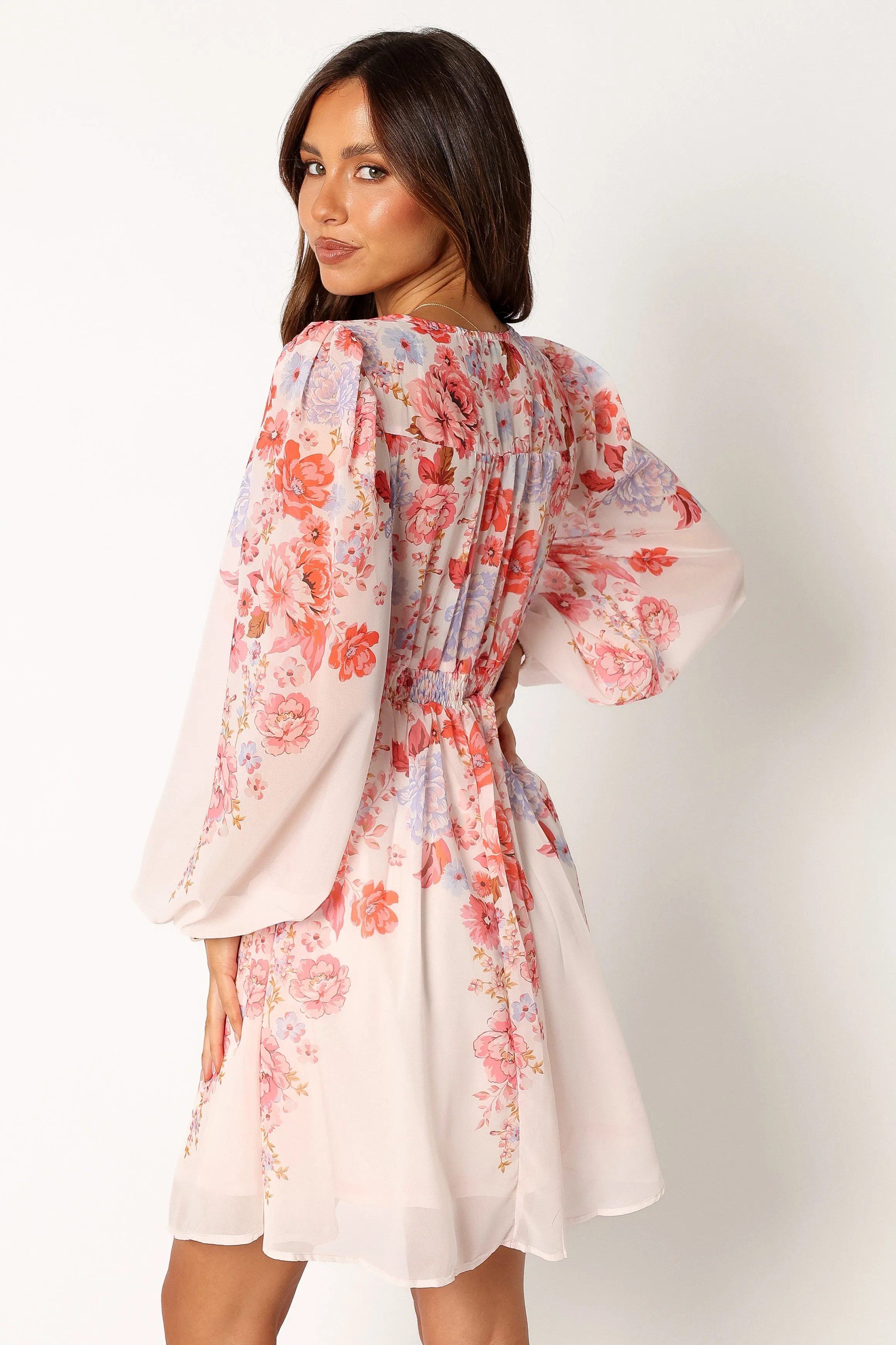 Hattie Long Sleeve Mini Dress - Pink Floral sold by Petal & Pup product image thumbnail 4