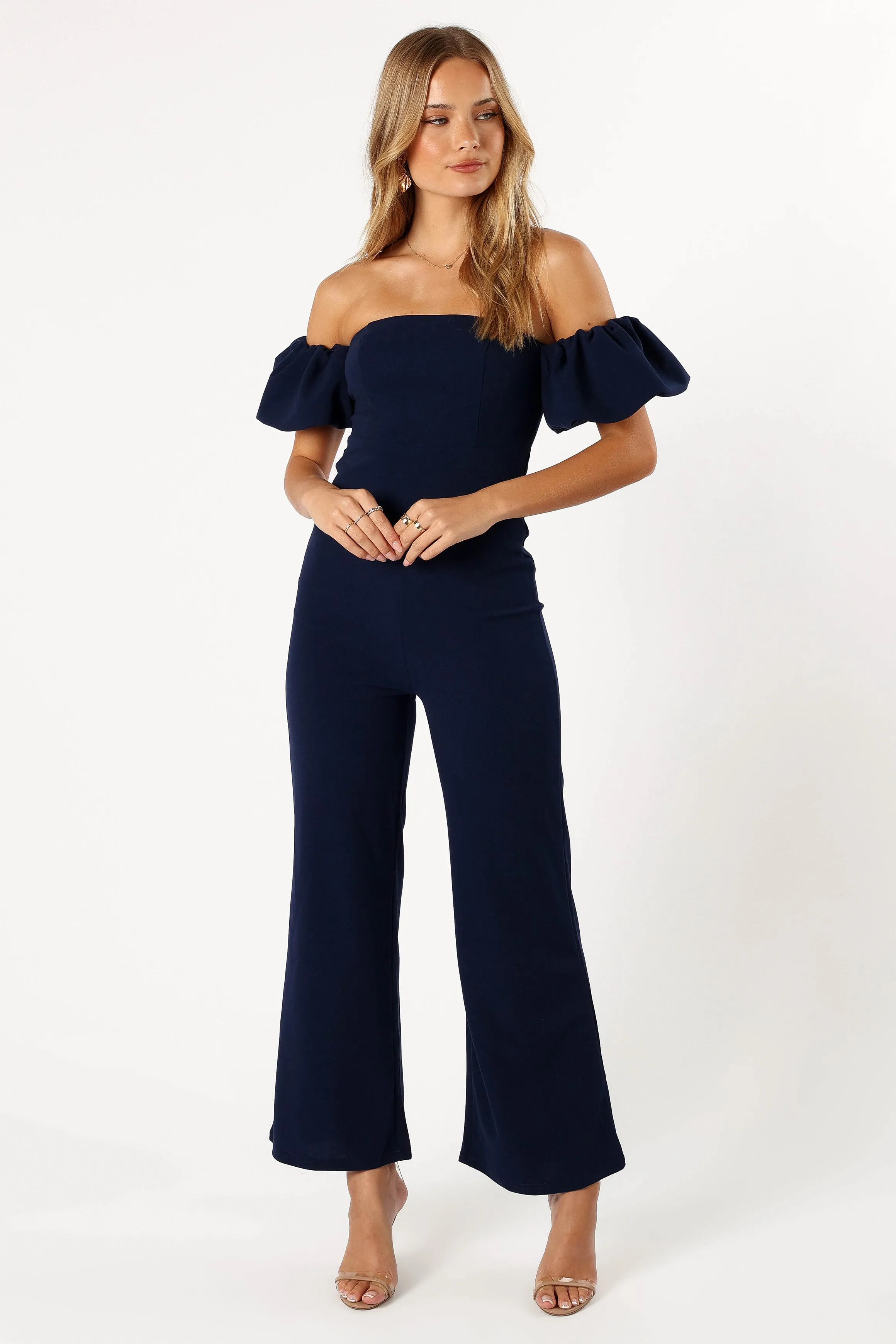 Tamra Off Shoulder Jumpsuit - Navy sold by Petal & Pup product image thumbnail 3