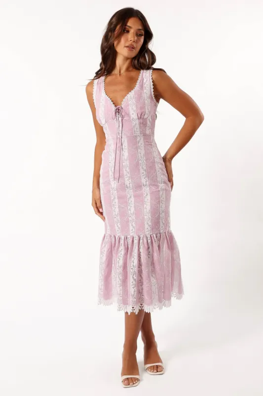 Kennedy Midi Dress - Dark Rose sold by Petal & Pup