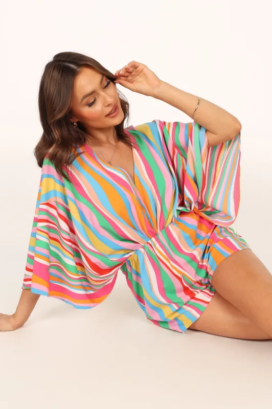 Wendy Kimono Romper - Multi sold by Petal & Pup