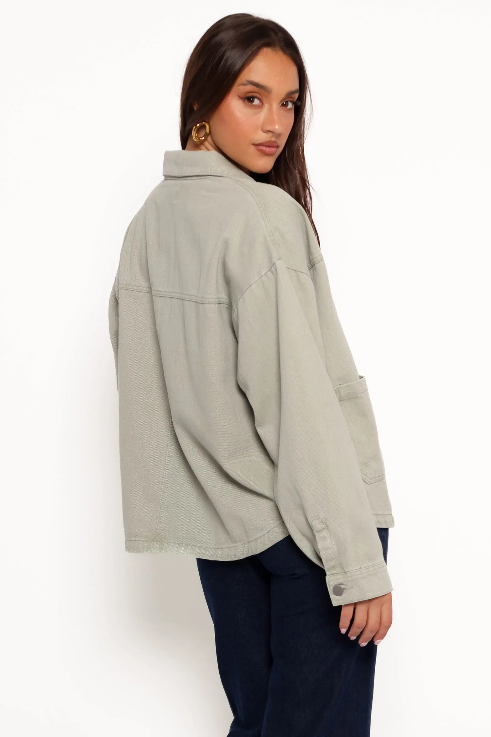 Delana Denim Jacket - Green sold by Petal & Pup product image thumbnail 4
