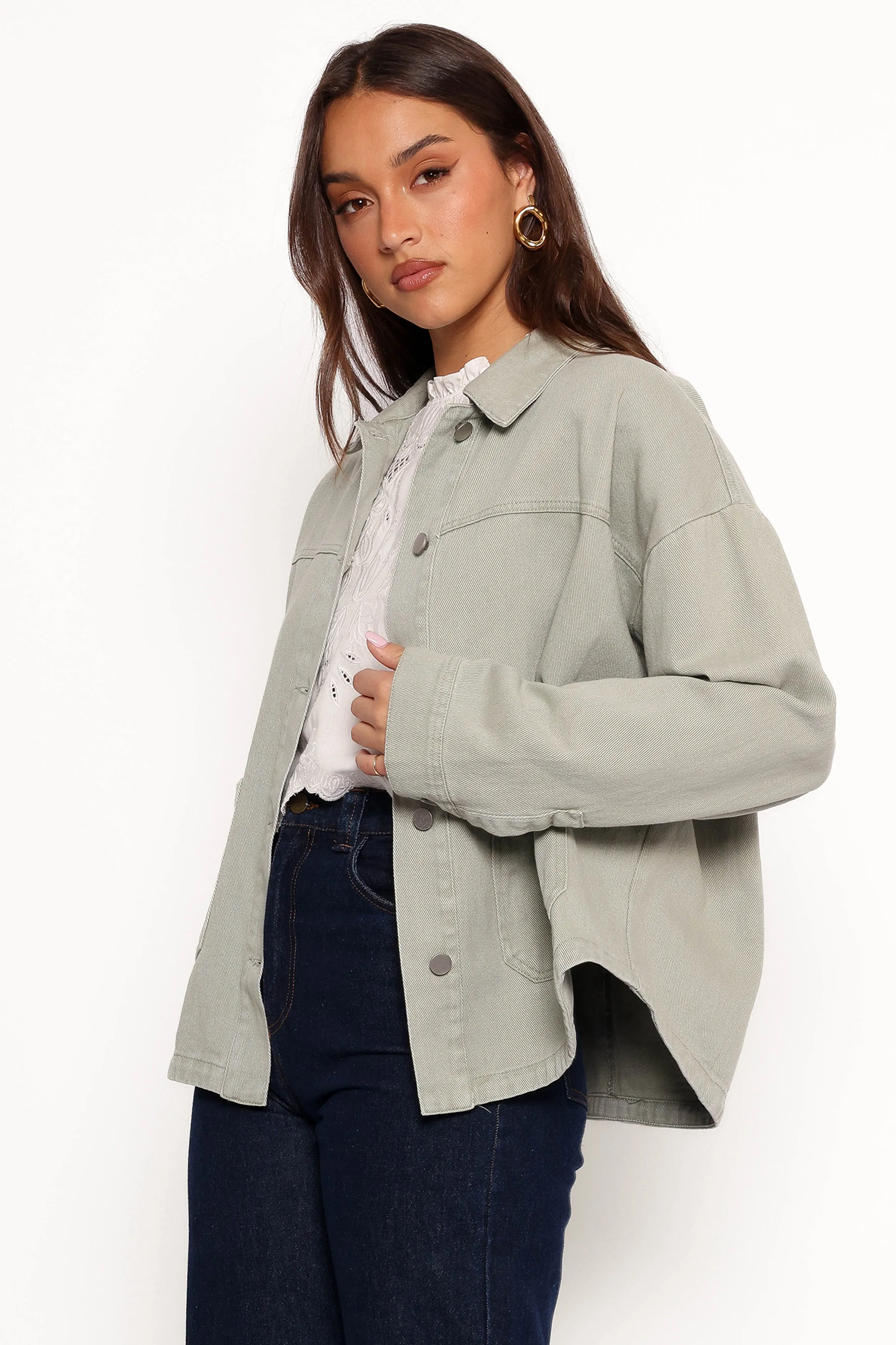 Delana Denim Jacket - Green sold by Petal & Pup product image thumbnail 3