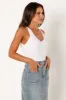 Emily Rib Top - White sold by Petal & Pup