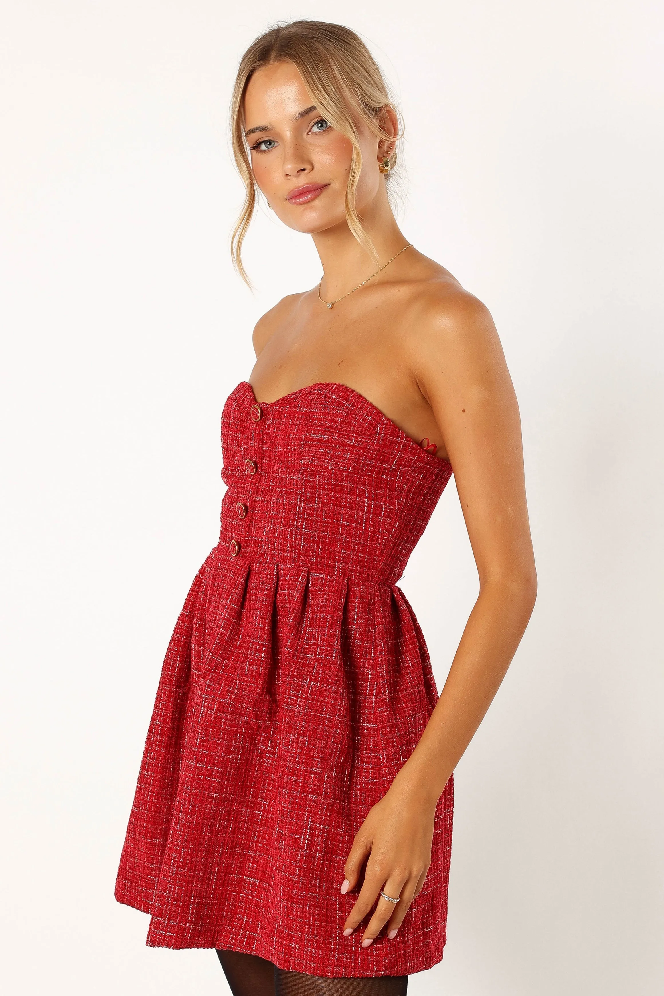 Dasher Strapless Mini Dress - Red sold by Petal & Pup product image thumbnail 3