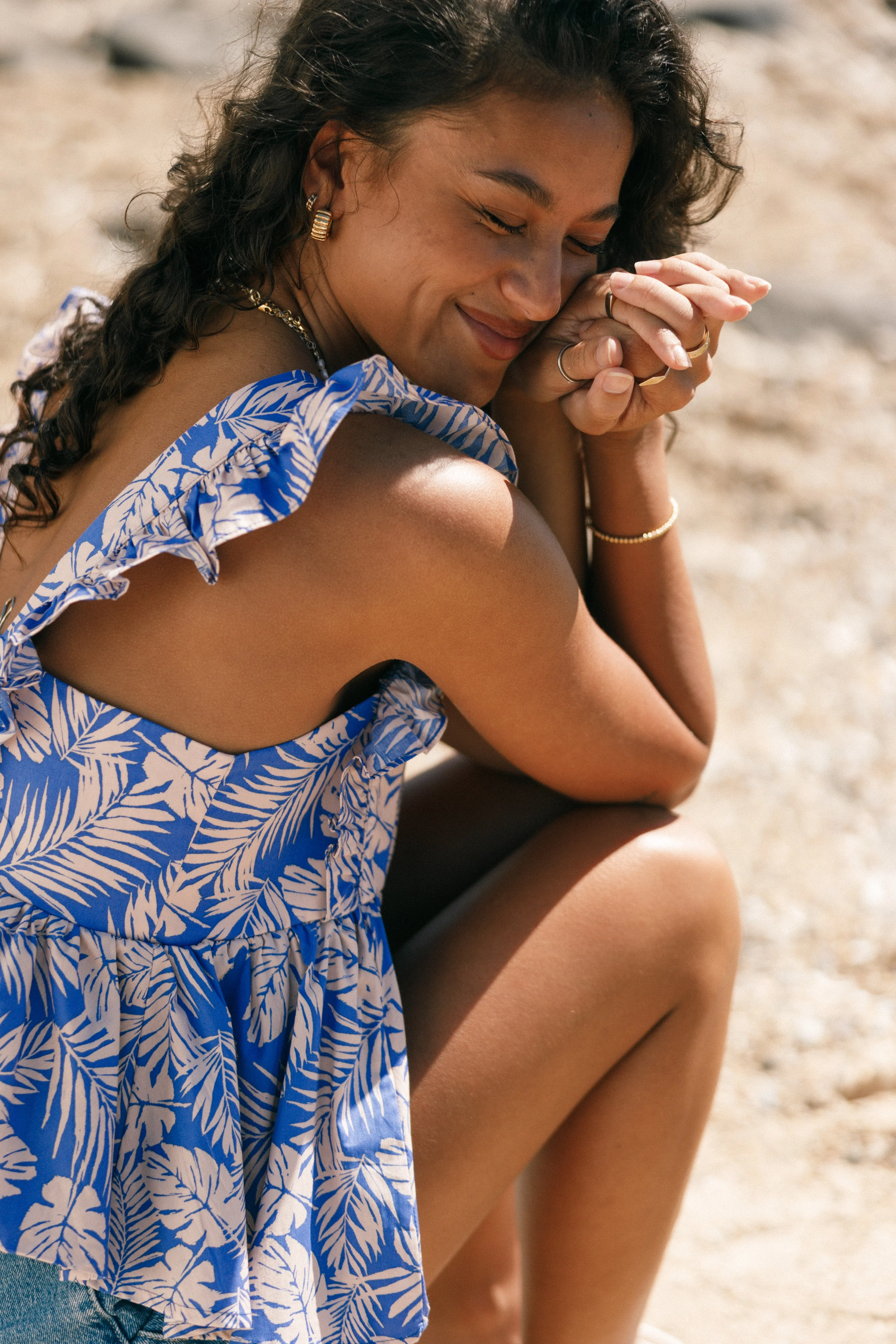 Julane Ruffled Top - Blue Multi sold by Petal & Pup product image thumbnail 2