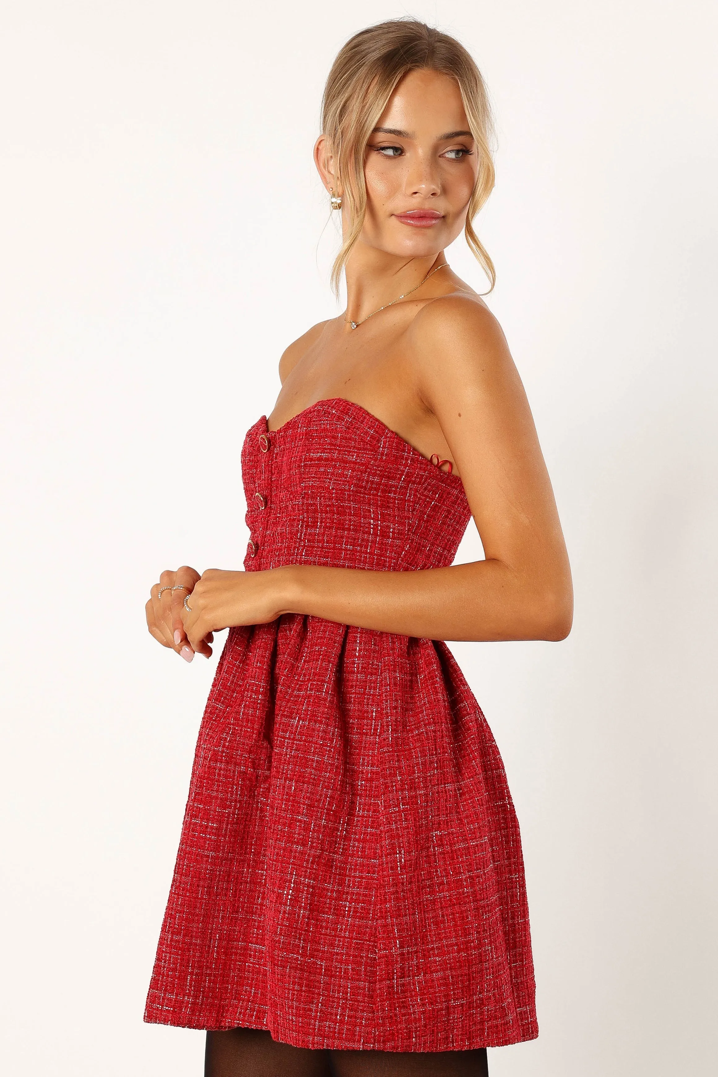 Dasher Strapless Mini Dress - Red sold by Petal & Pup product image thumbnail 4