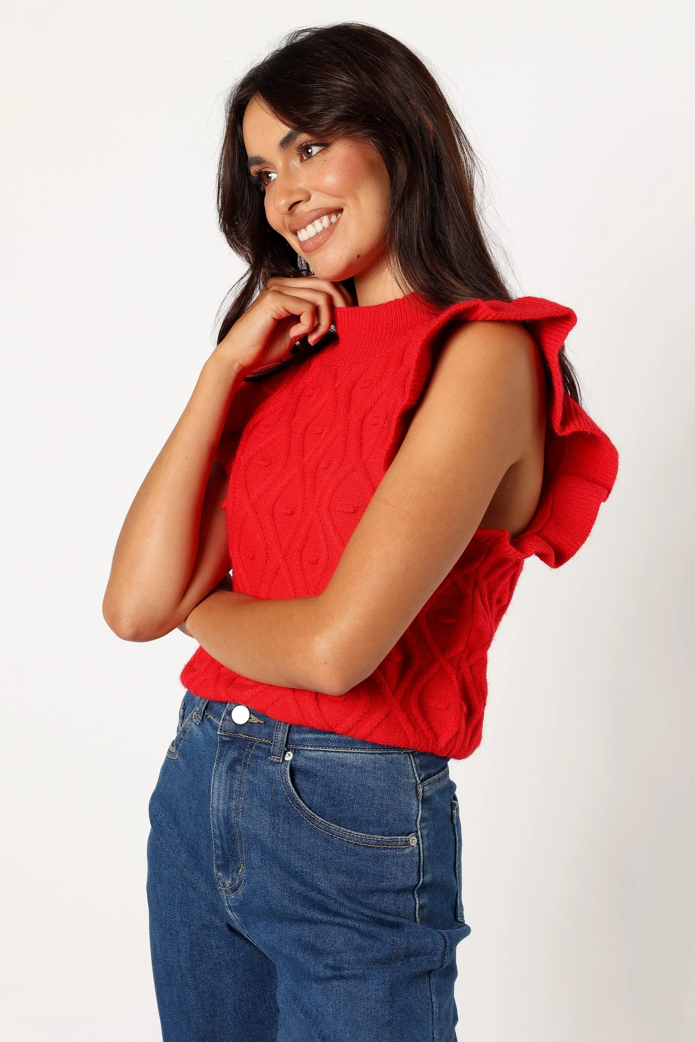 Valerie Knit Top - Red sold by Petal & Pup product image thumbnail 2