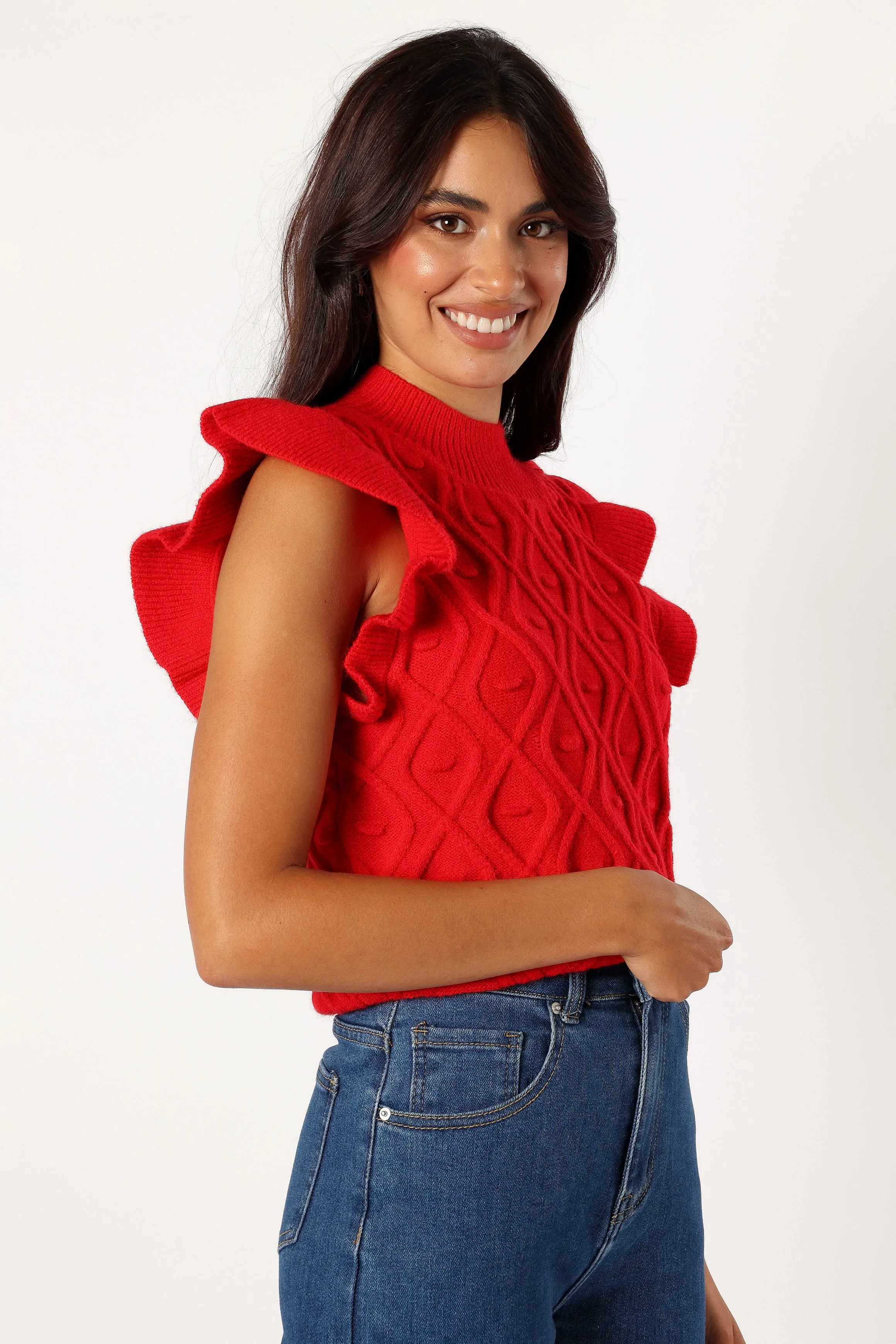 Valerie Knit Top - Red sold by Petal & Pup product image thumbnail 4
