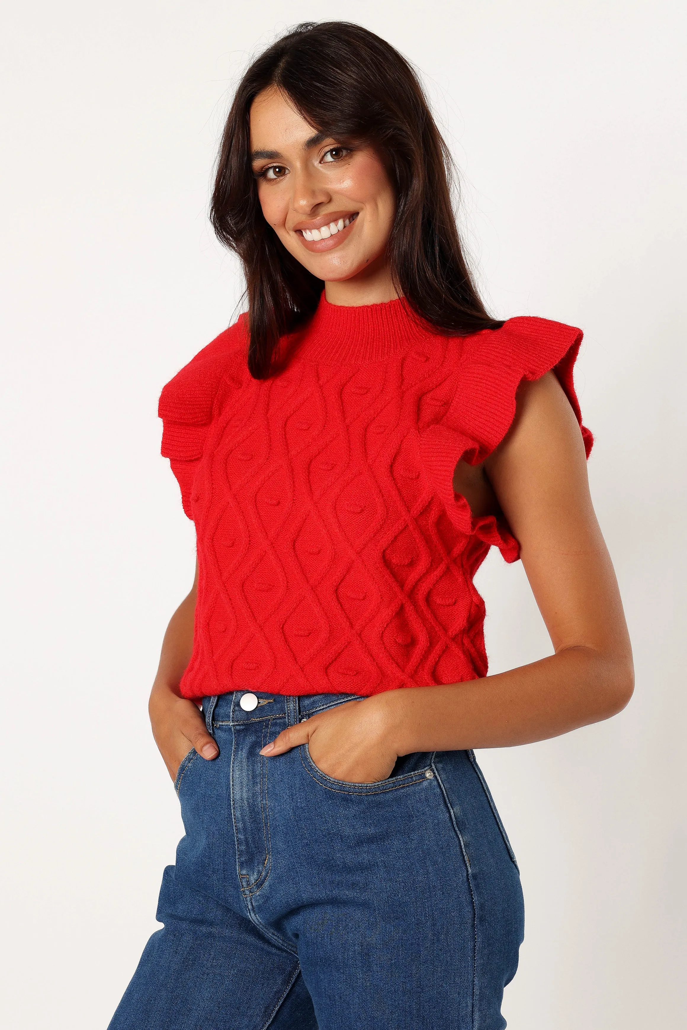 Valerie Knit Top - Red sold by Petal & Pup product image thumbnail 5