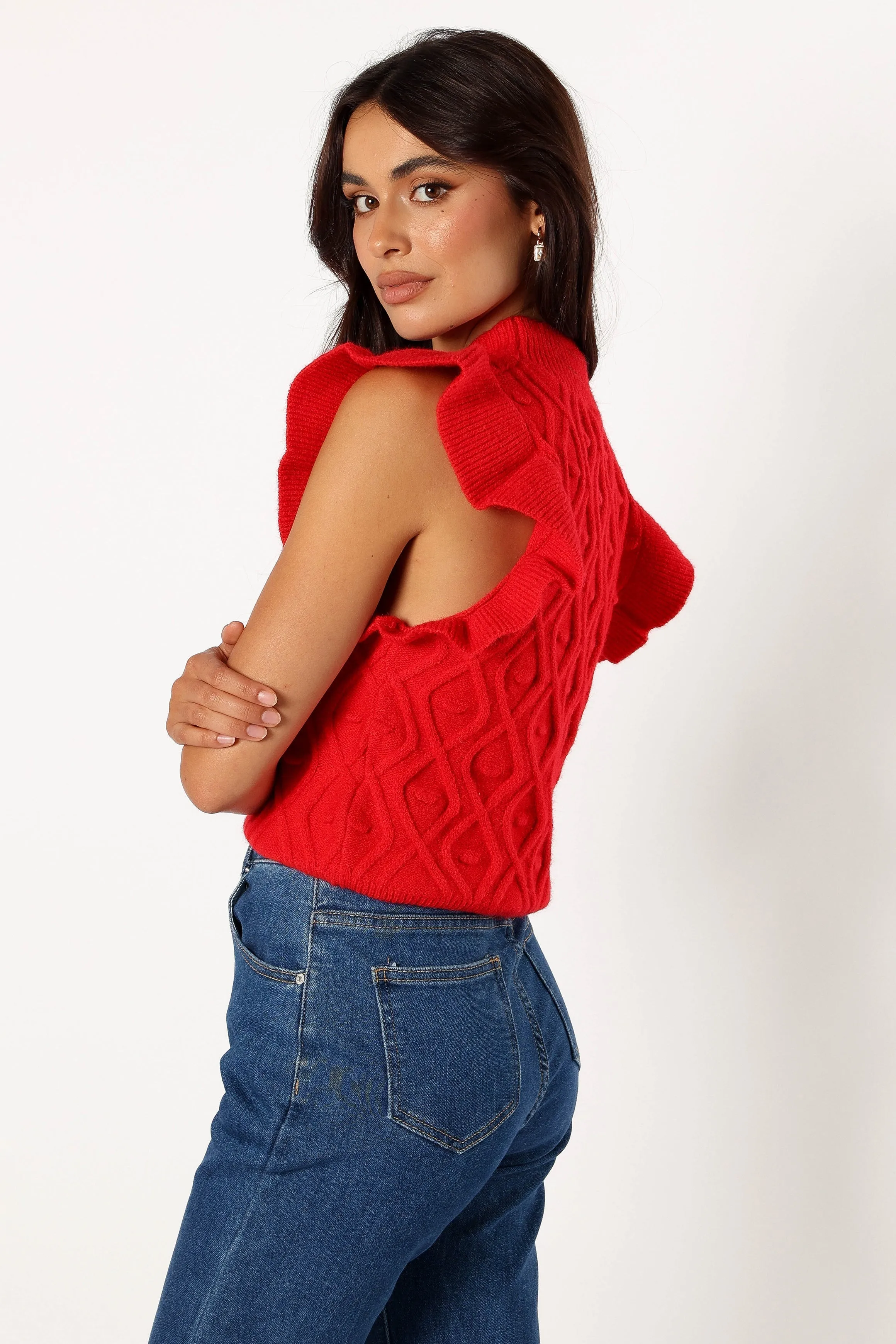 Valerie Knit Top - Red sold by Petal & Pup product image thumbnail 3