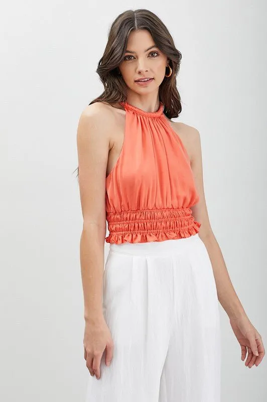 Annie Smocked Waist Top - Papaya sold by Petal & Pup product image thumbnail 5