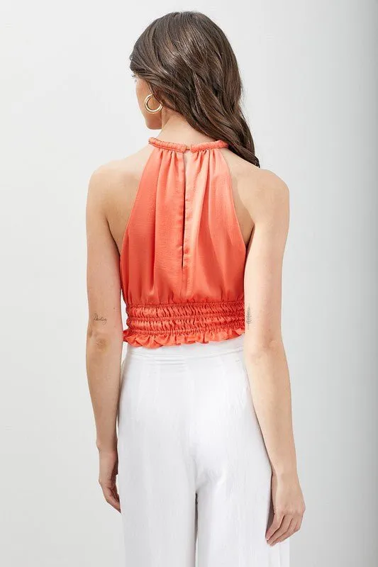 Annie Smocked Waist Top - Papaya sold by Petal & Pup product image thumbnail 2