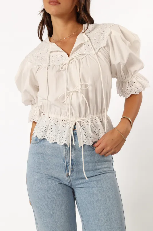 Emi Top - White sold by Petal & Pup