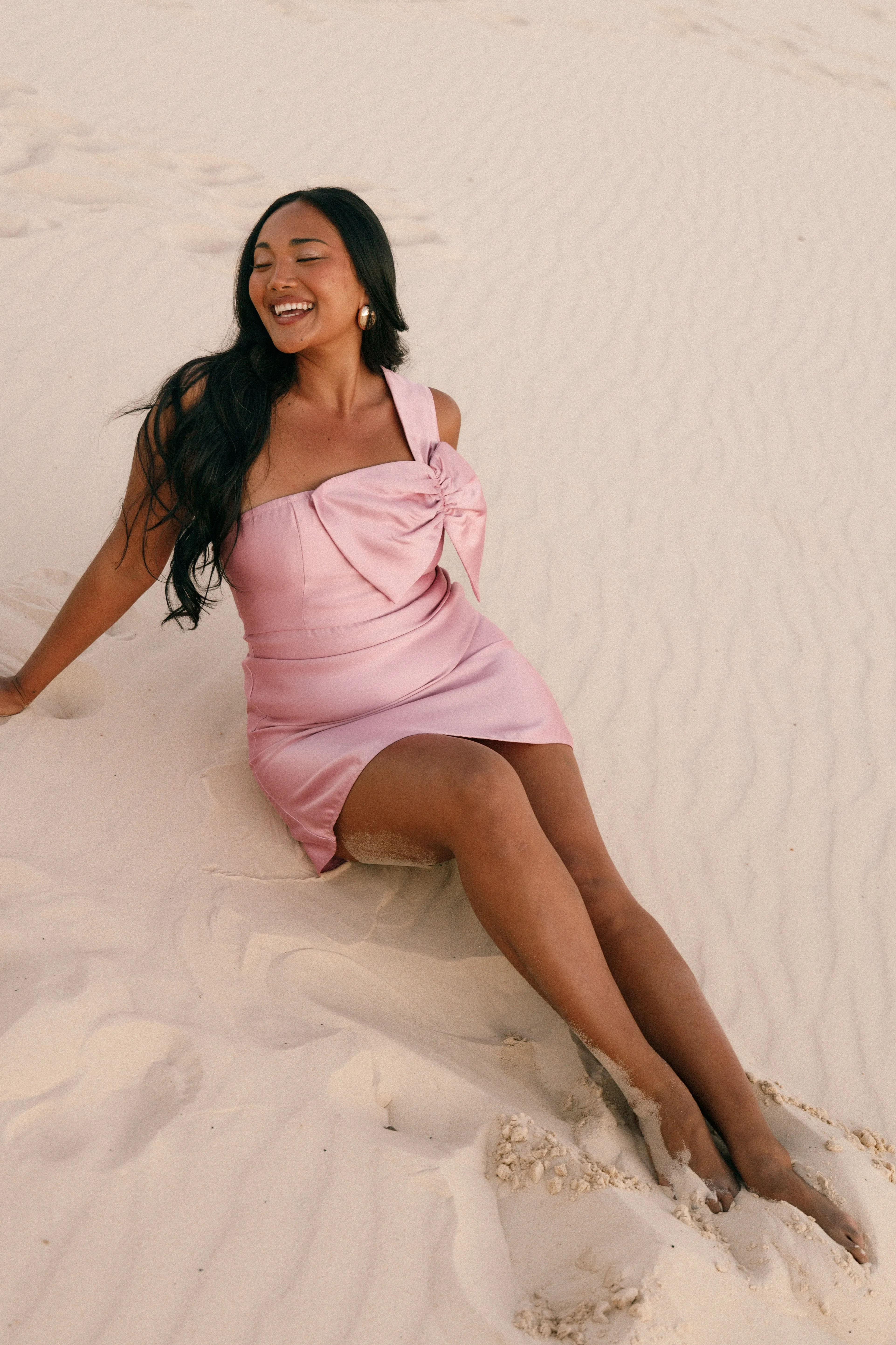 Veve One Shoulder Mini Dress - Poppy Pink sold by Petal & Pup product image thumbnail 2