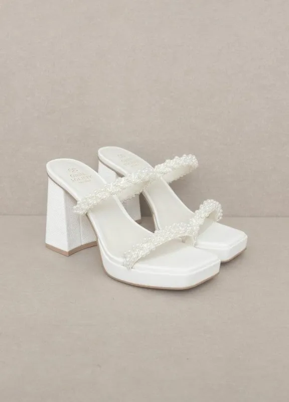 Auralina Block Heel - Pearl White sold by Petal & Pup