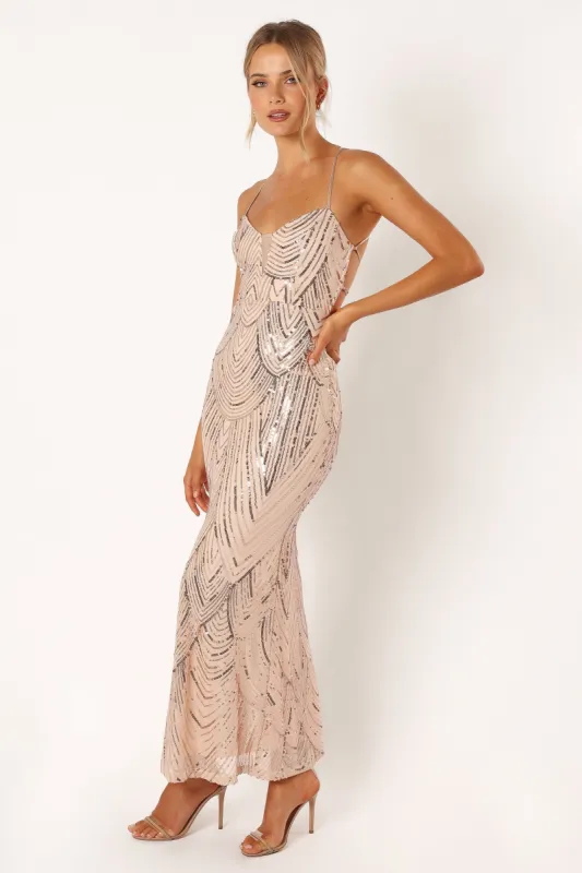 Marilyn Midi Dress - Gold sold by Petal & Pup