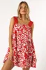 Elena Mini Dress - Red Floral sold by Petal & Pup