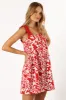 Elena Mini Dress - Red Floral sold by Petal & Pup