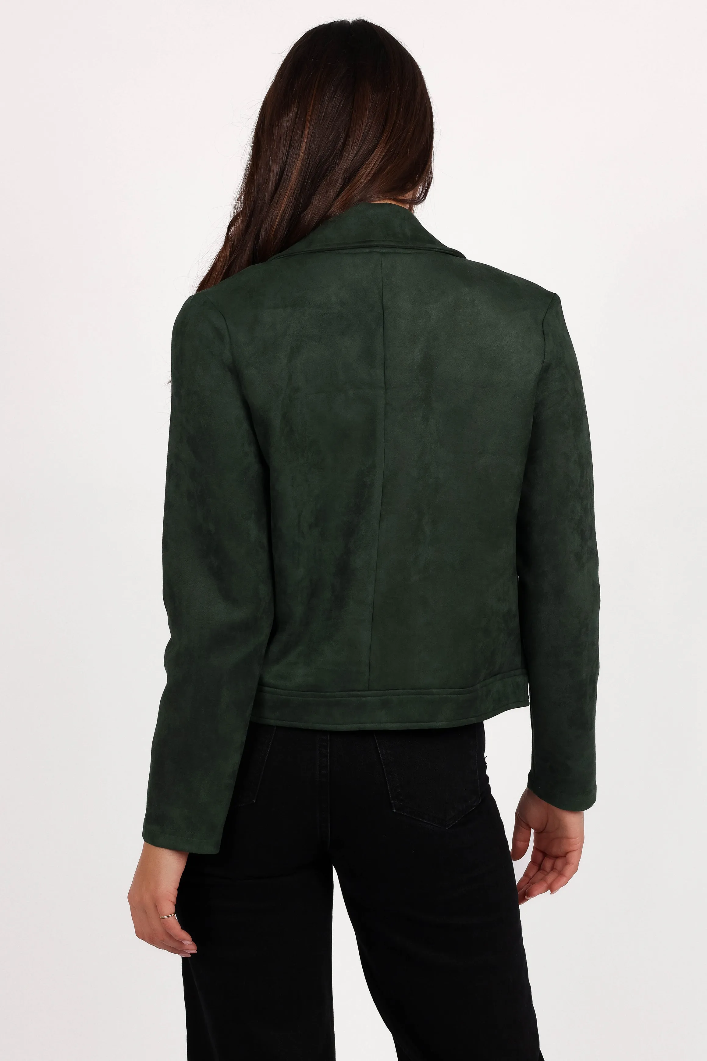 Spencer Faux Suede Moto Jacket - Olive sold by Petal & Pup product image thumbnail 5