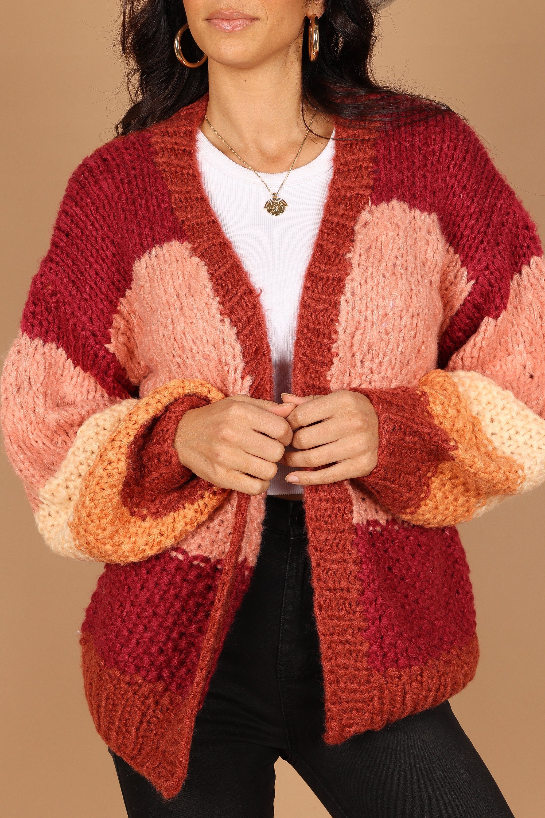 Caroline Oversized Handknit Knit Sweater - Cherry Multi sold by Petal & Pup product image thumbnail 3